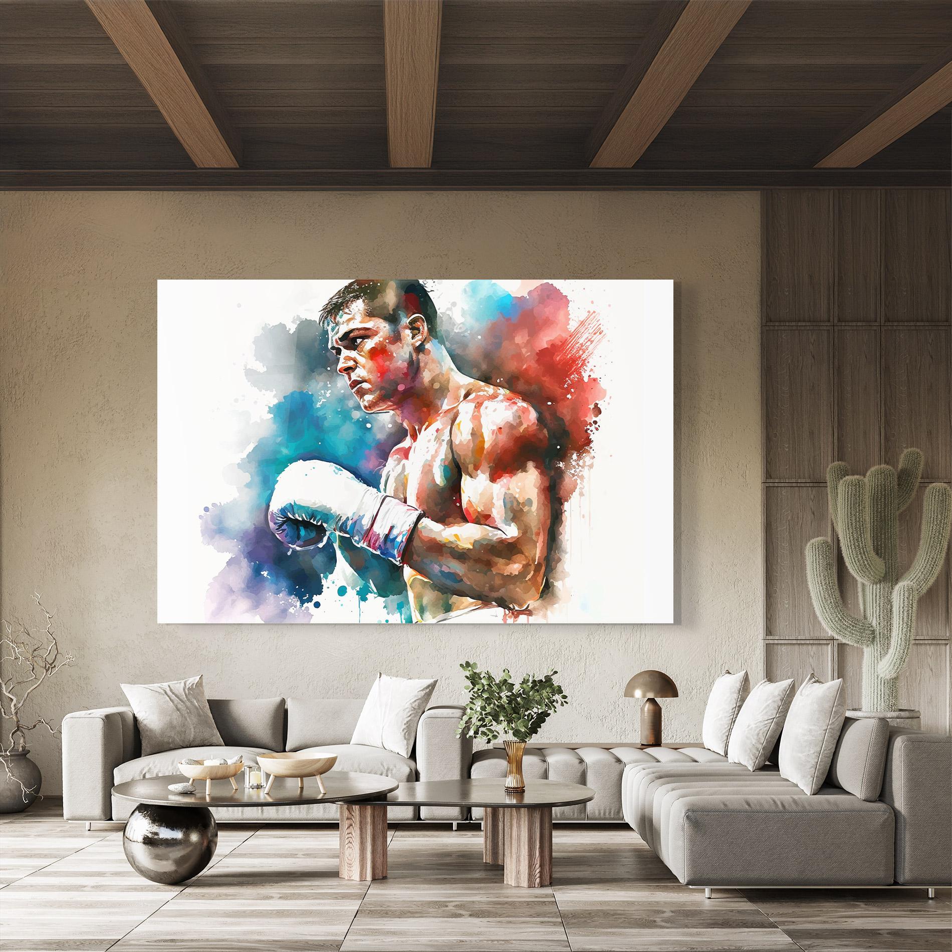 Üvegkép Boxing Red Blue mockup 8