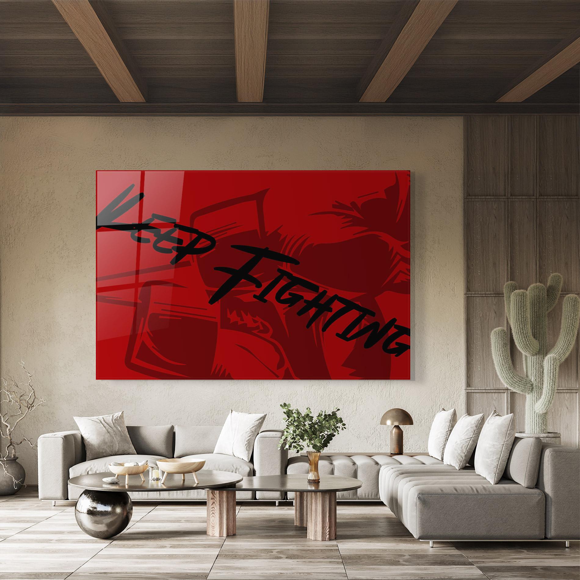 Üvegkép Keep Fighting mockup 8