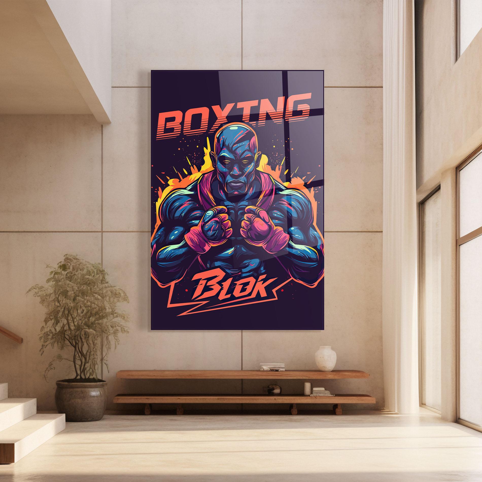 Üvegkép Boxing Blok mockup 8