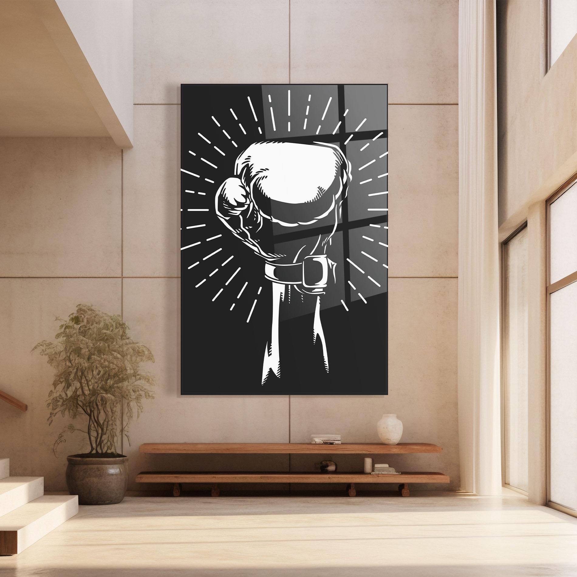 Üvegkép Grey Hand Boxing mockup 8