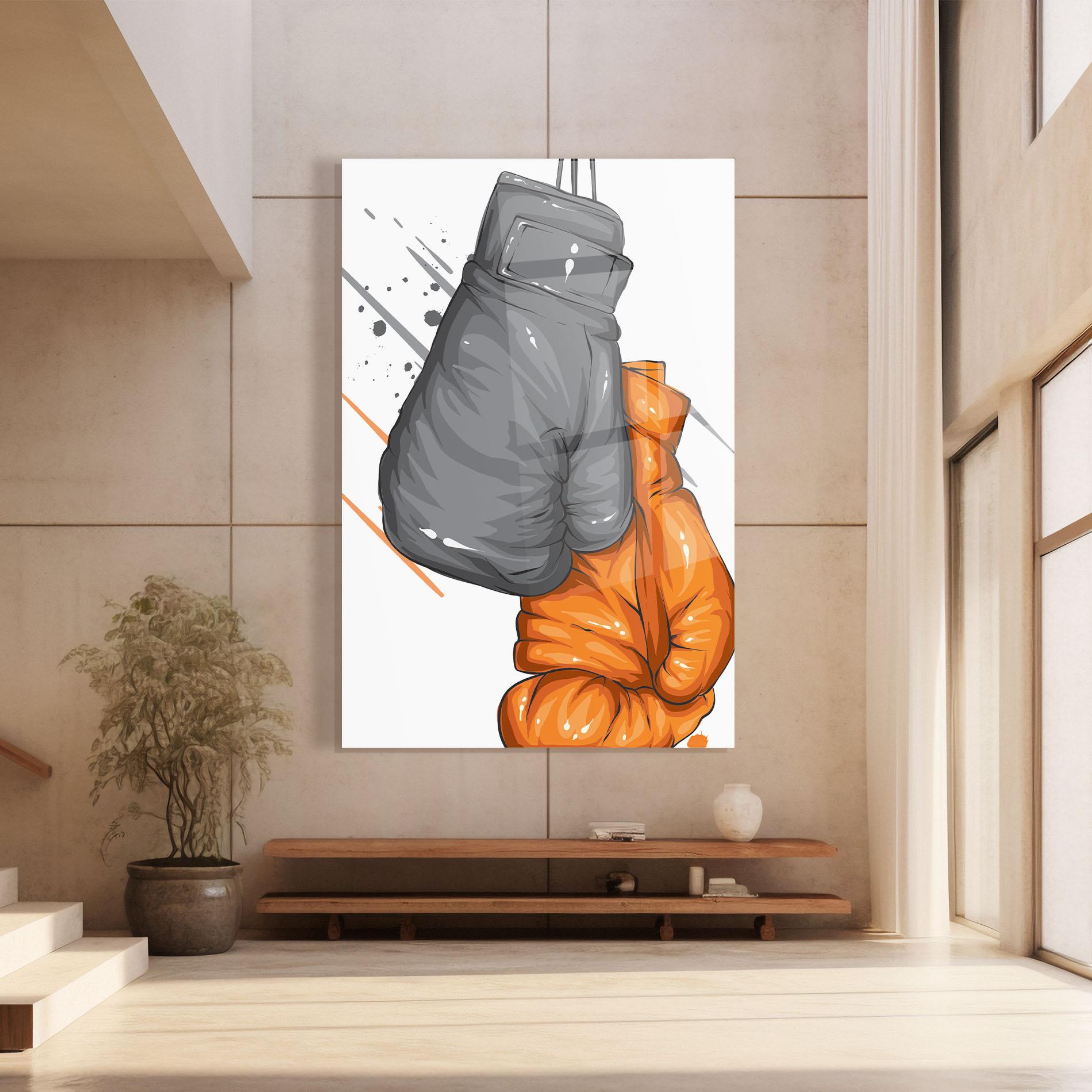 Üvegkép Grey Orange Glove mockup 8