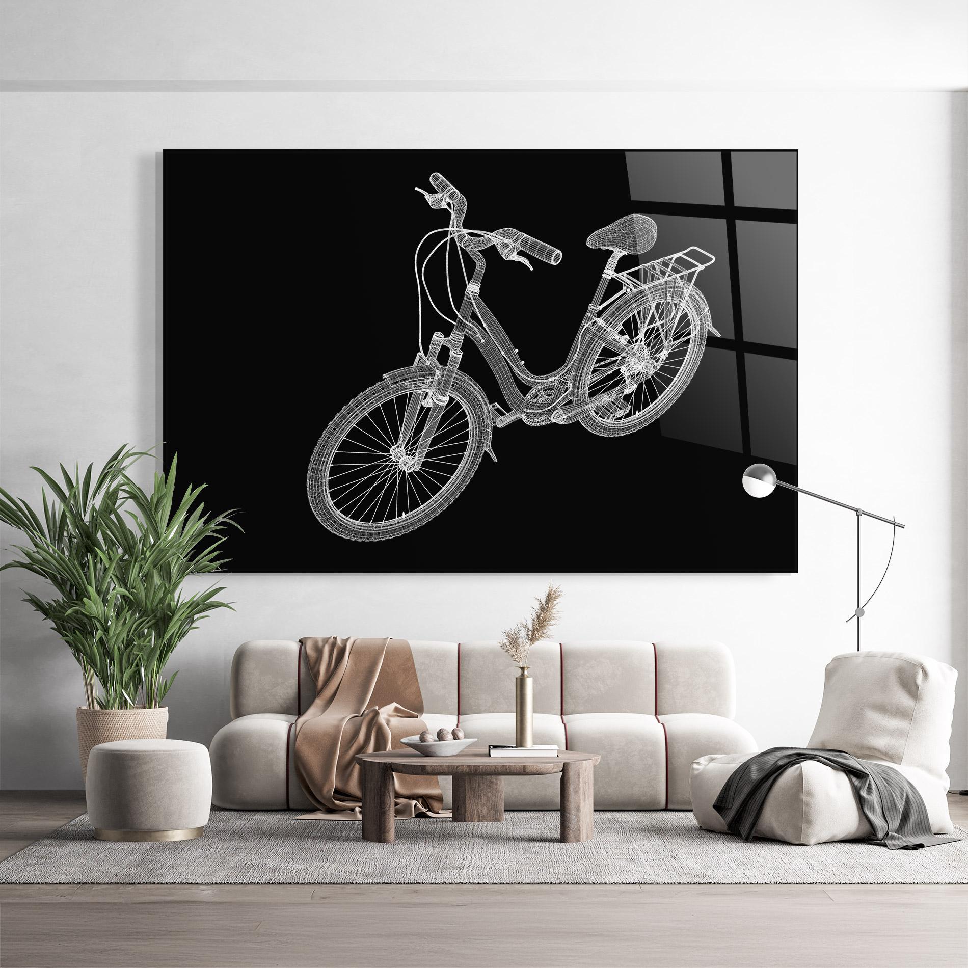 Üvegkép Bicycle 3d Model mockup 9