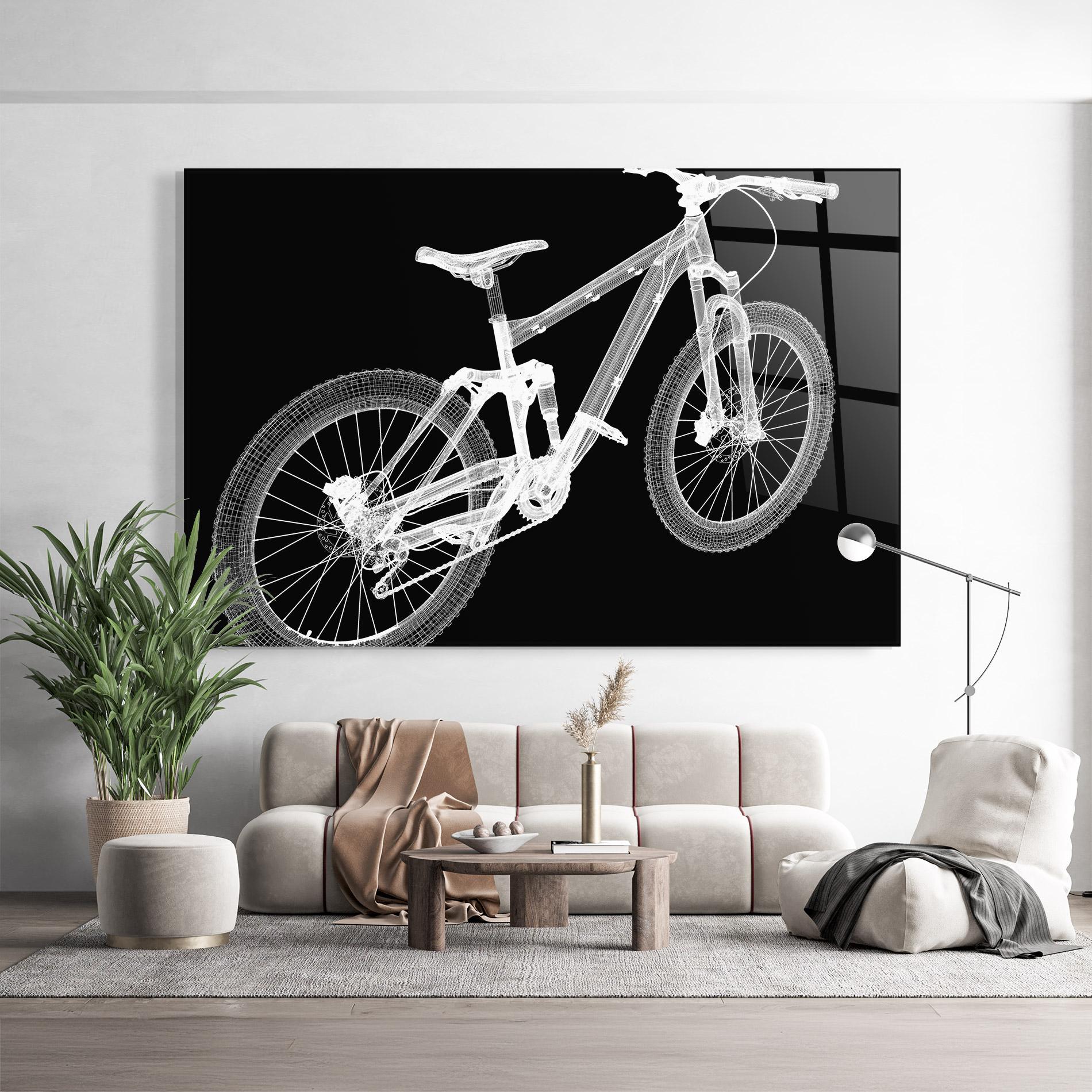 Üvegkép Bike 3d Model mockup 9