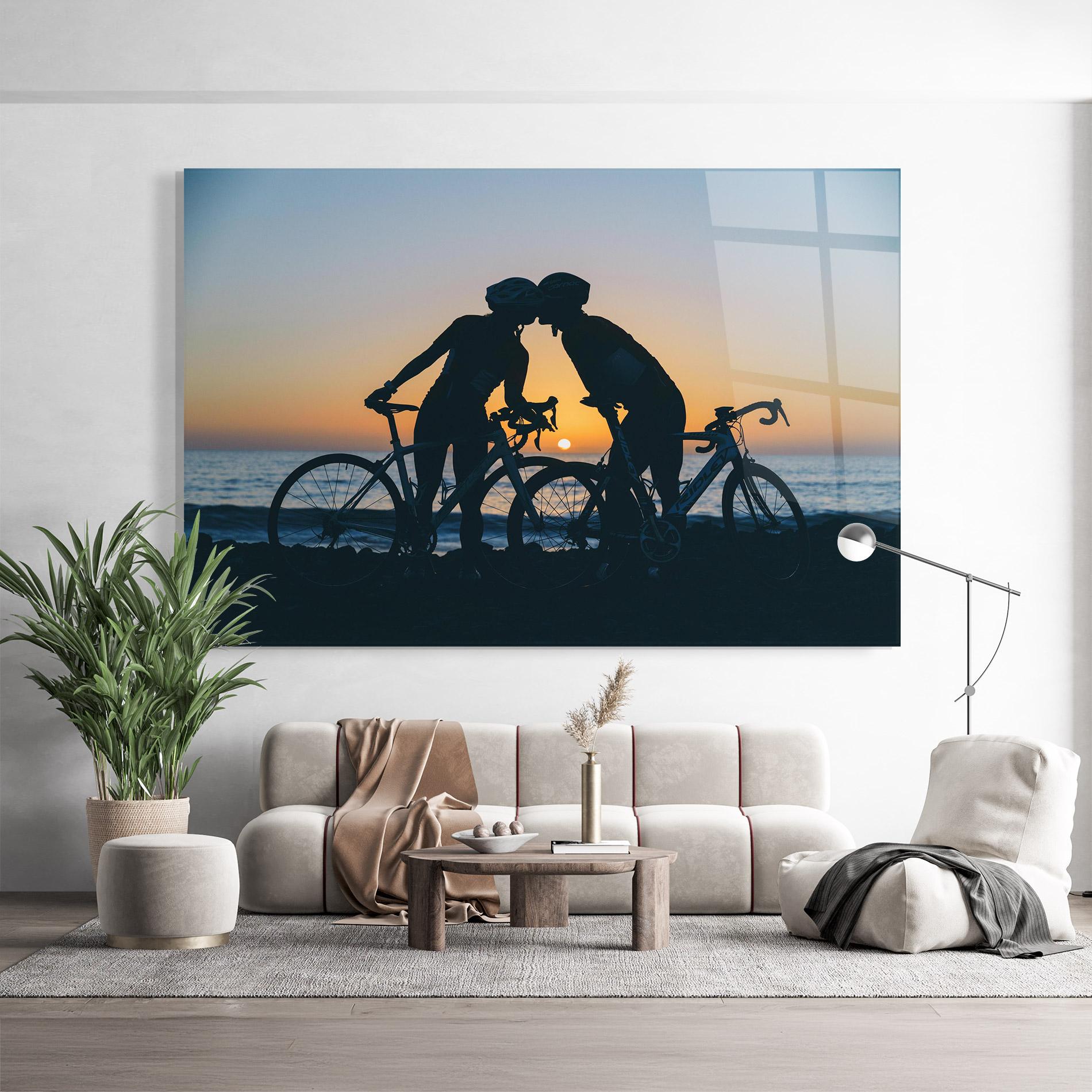 Üvegkép Bike Couple Kissing mockup 9