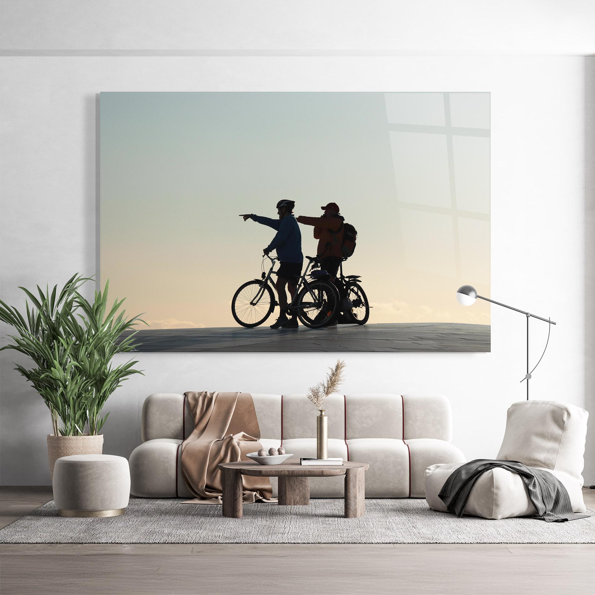 Üvegkép Bike Pointing Shilouette mockup 9