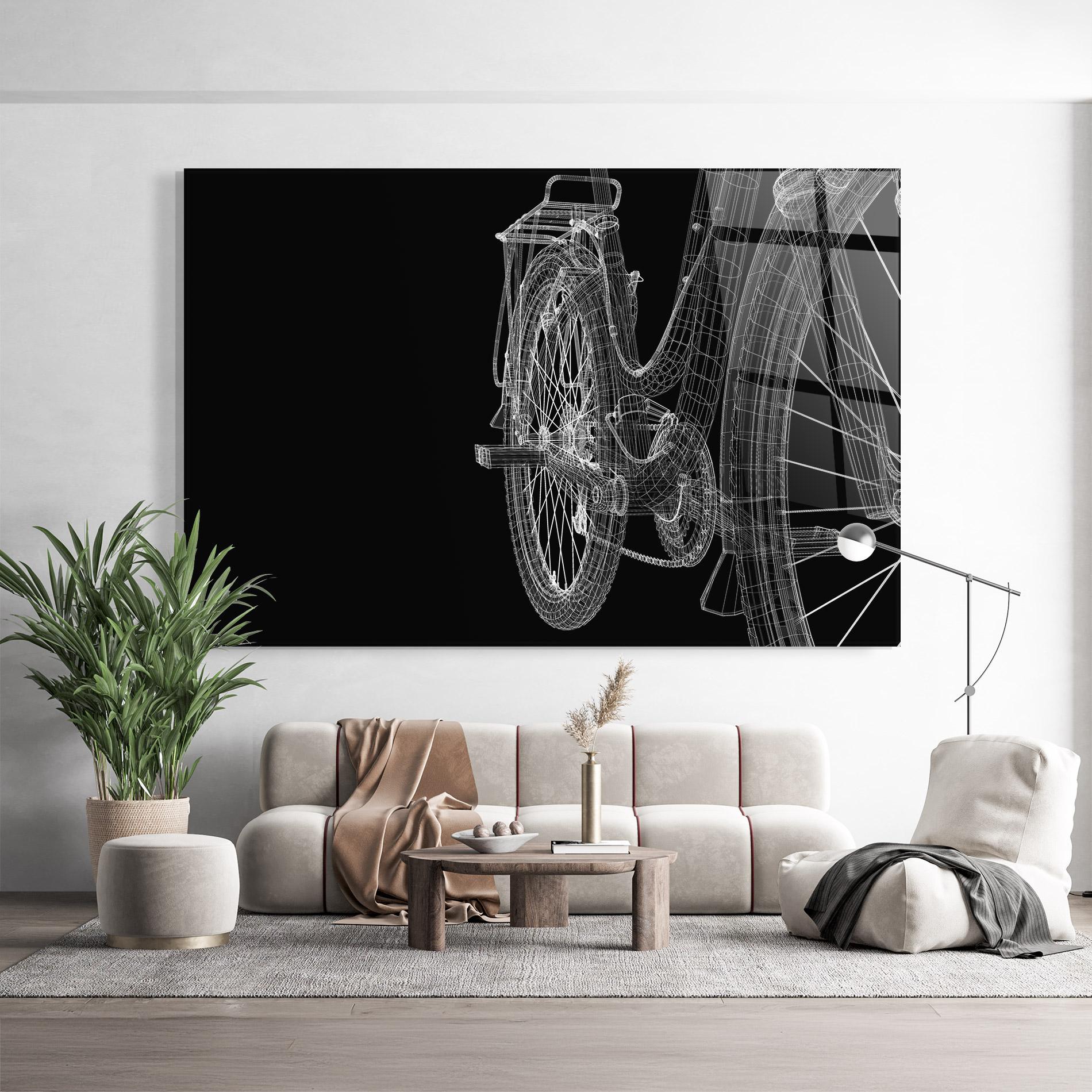 Üvegkép Bike Wire Model 3d mockup 9