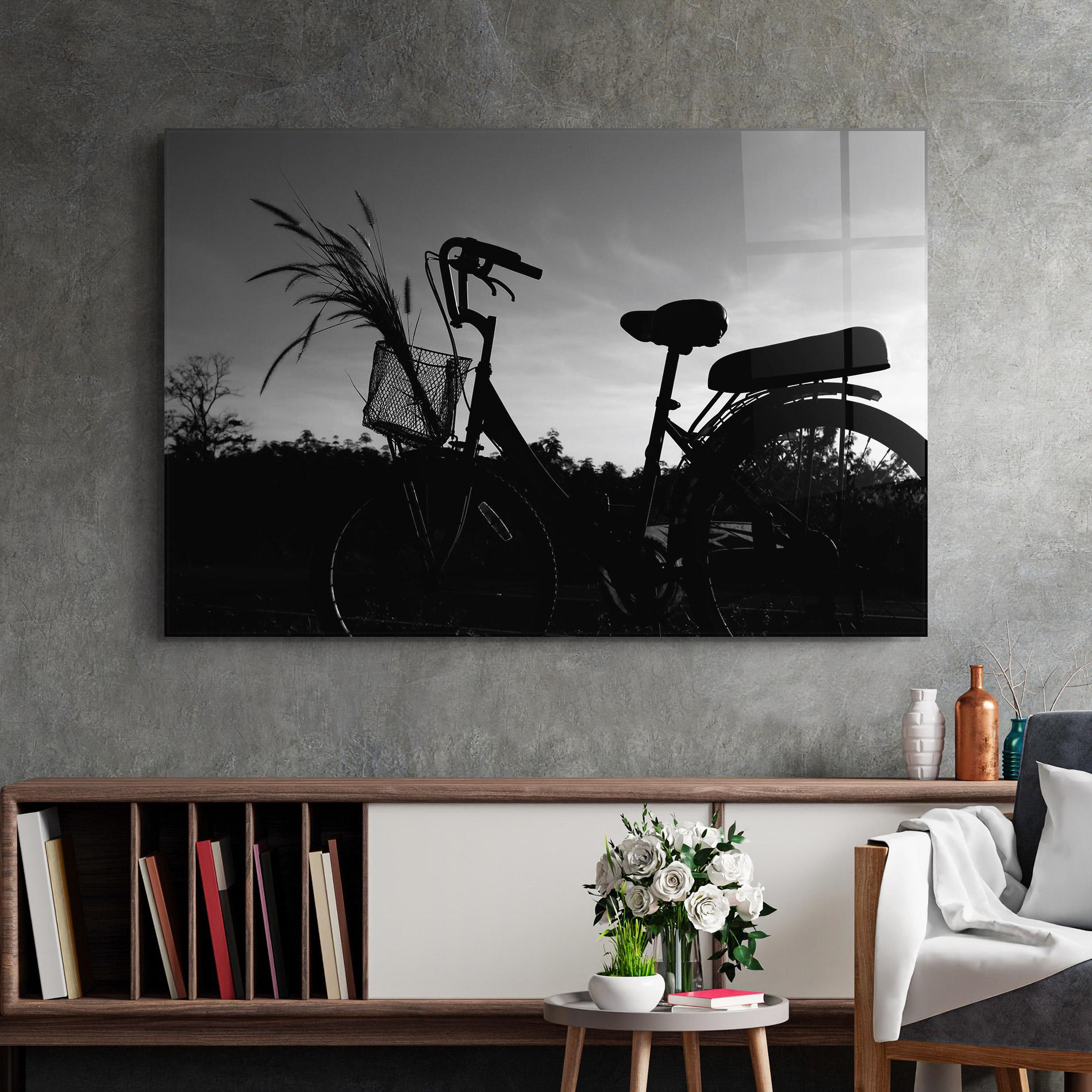 Üvegkép Black Bike Shilouette mockup 2