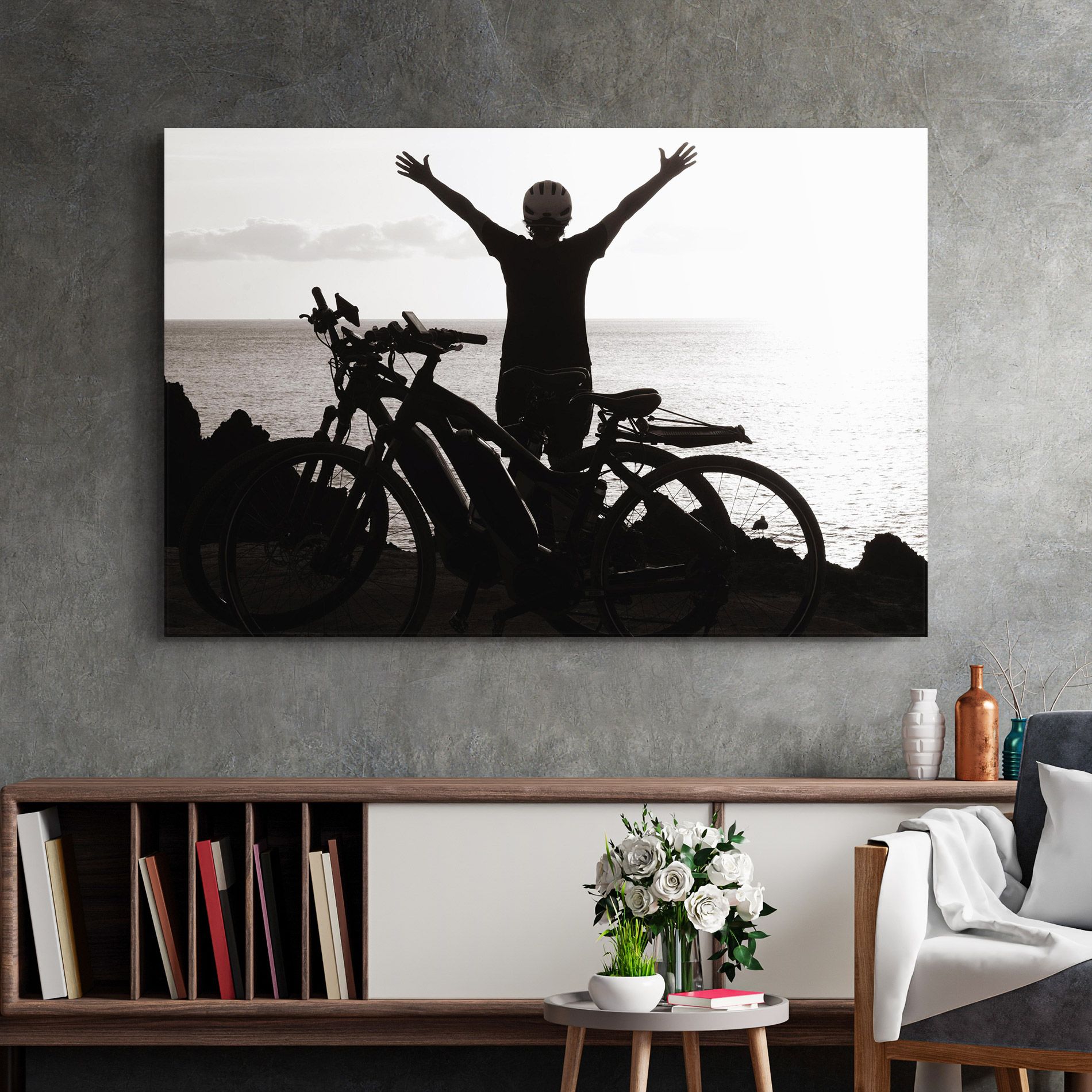 Facing Sea Woman mockup 2