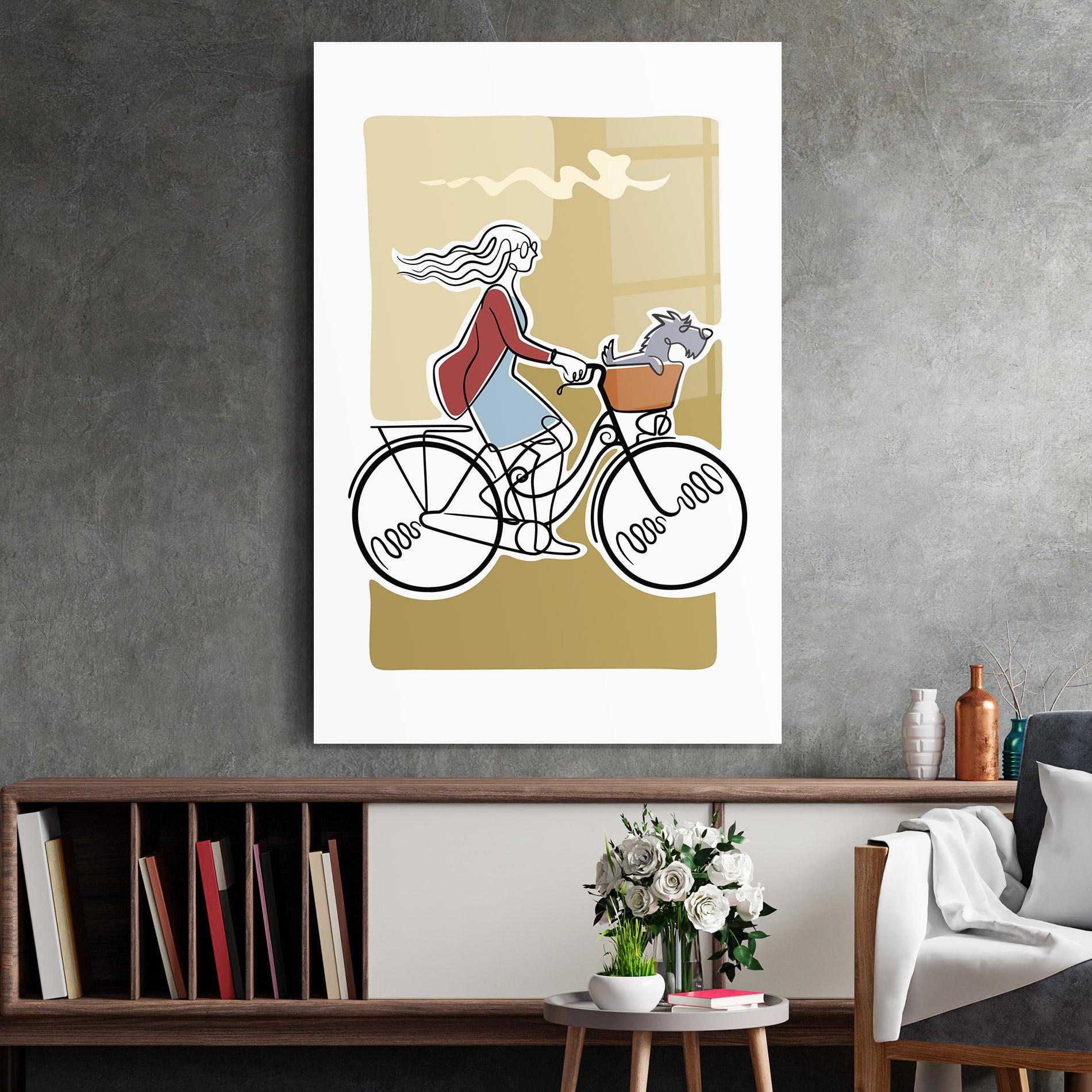 Üvegkép Dog On Bike mockup 2