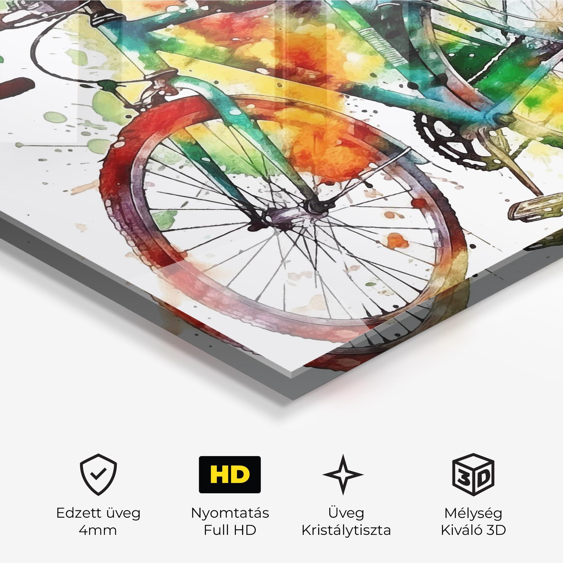 Üvegkép Bicycle Color Splash mockup 3