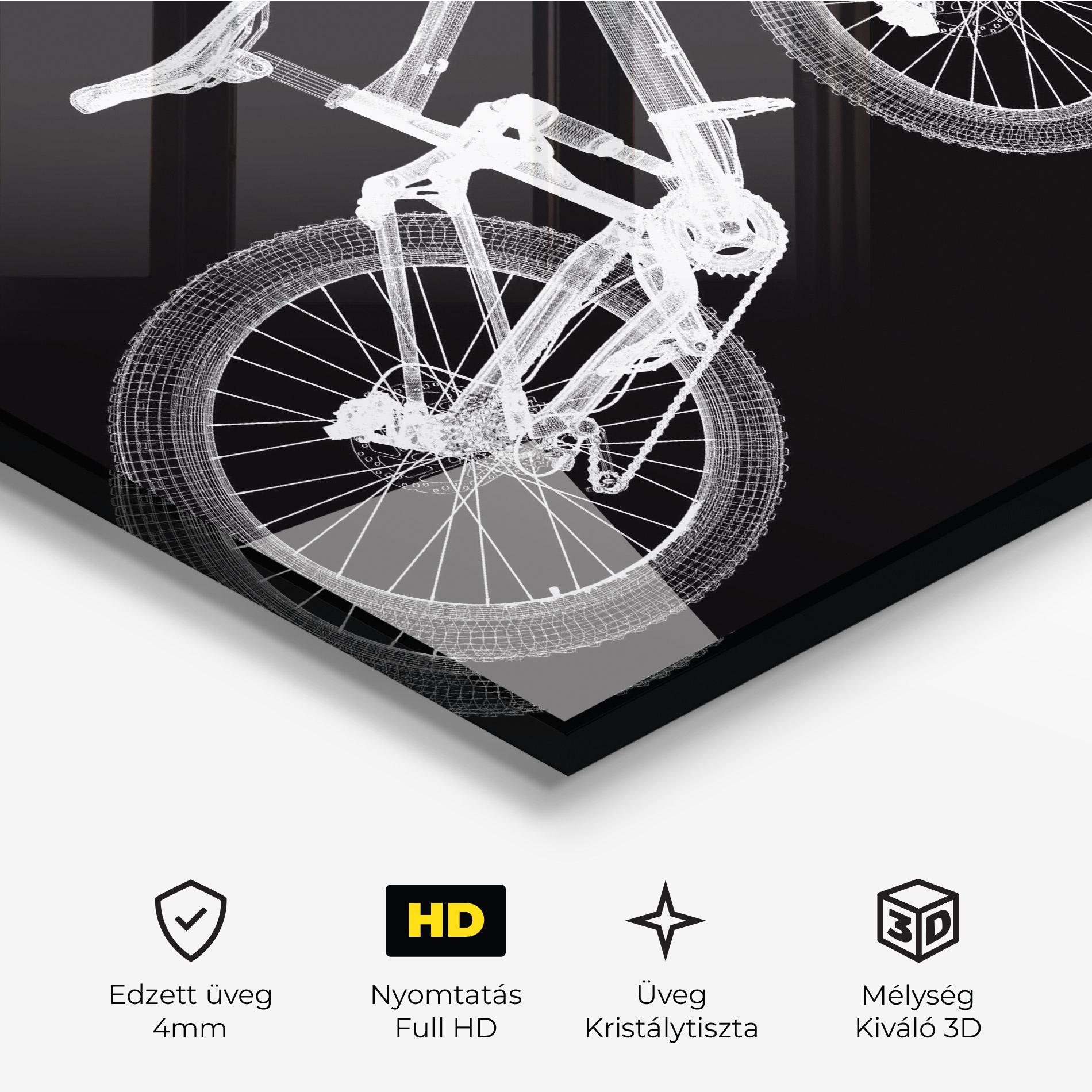 Üvegkép Bike 3d Model mockup 3