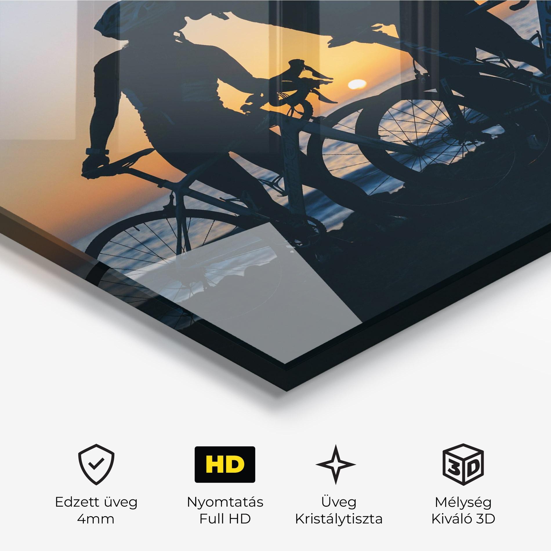 Üvegkép Bike Couple Kissing mockup 3