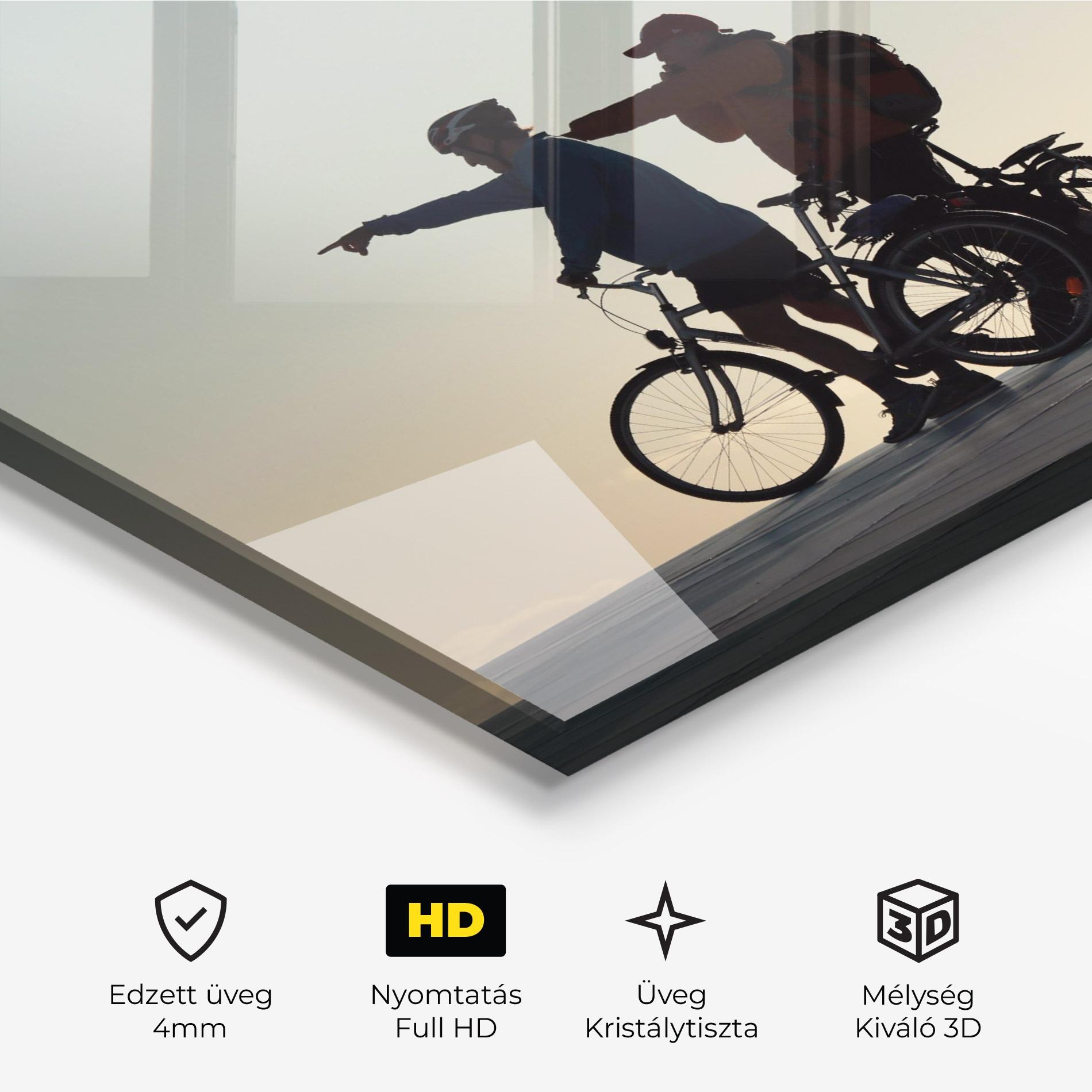 Üvegkép Bike Pointing Shilouette mockup 3
