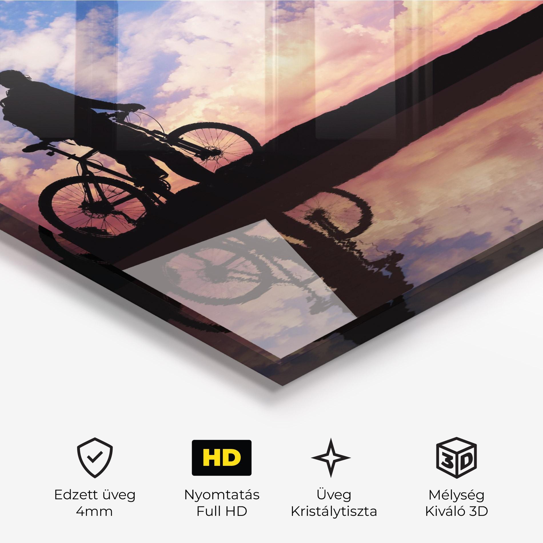 Üvegkép Bike Sunset mockup 3
