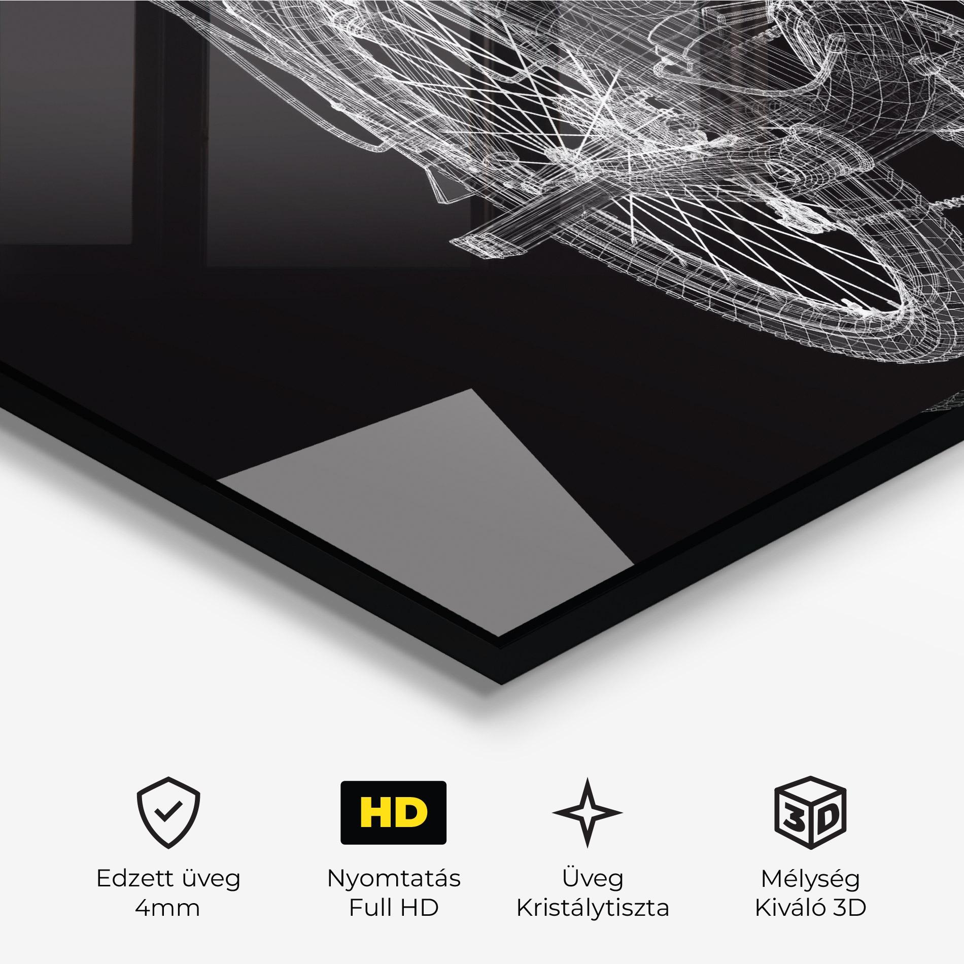 Üvegkép Bike Wire Model 3d mockup 3