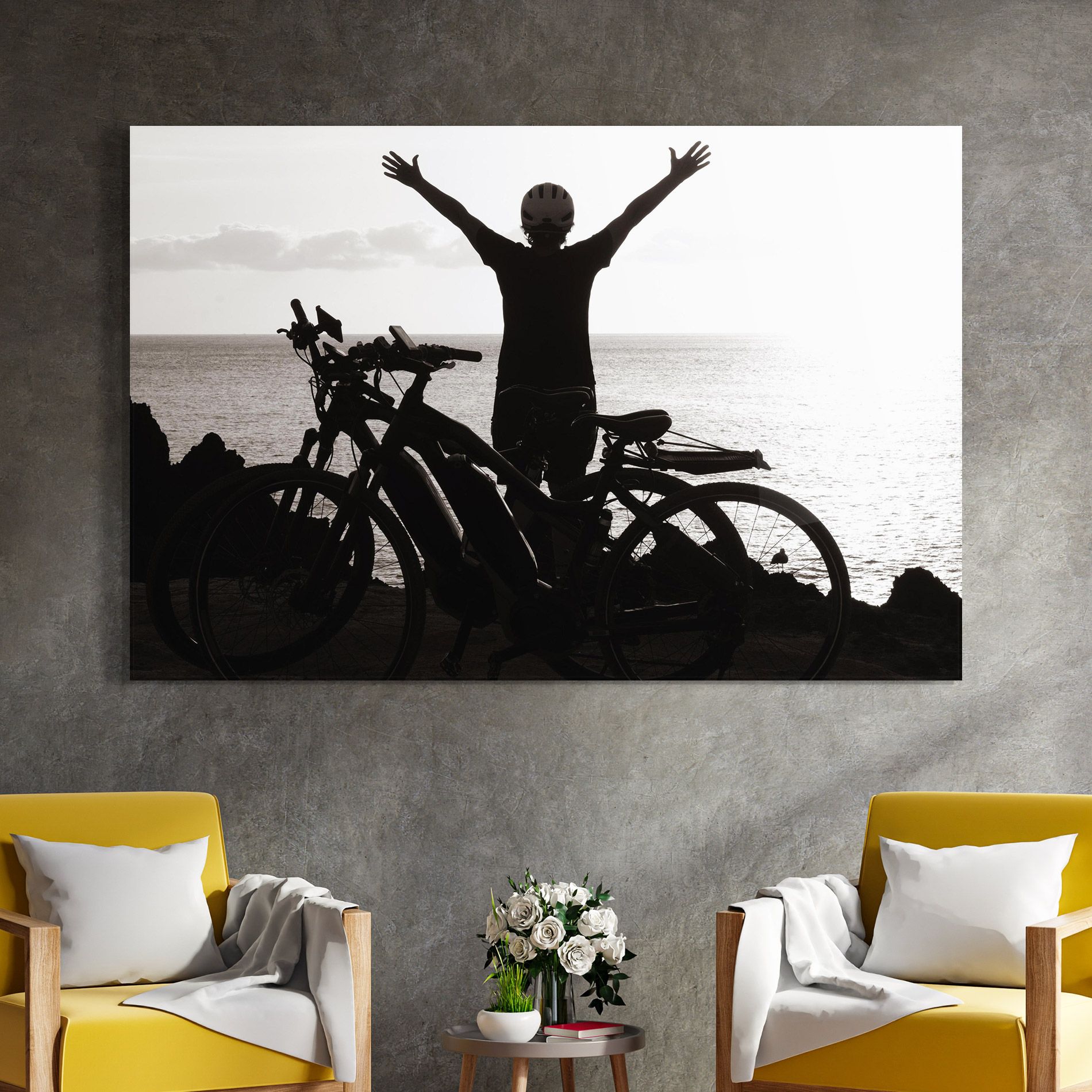 Facing Sea Woman mockup 4