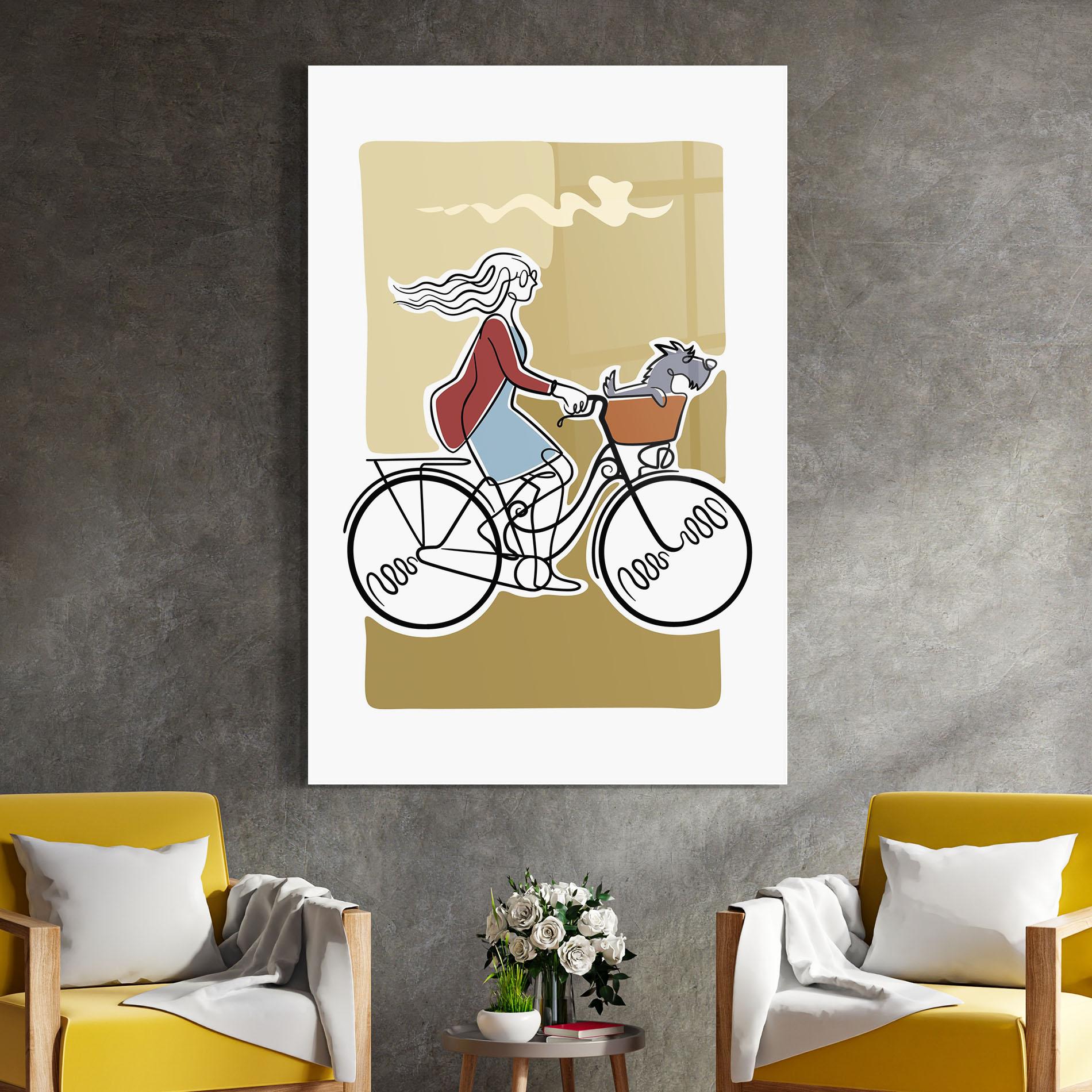 Üvegkép Dog On Bike mockup 4