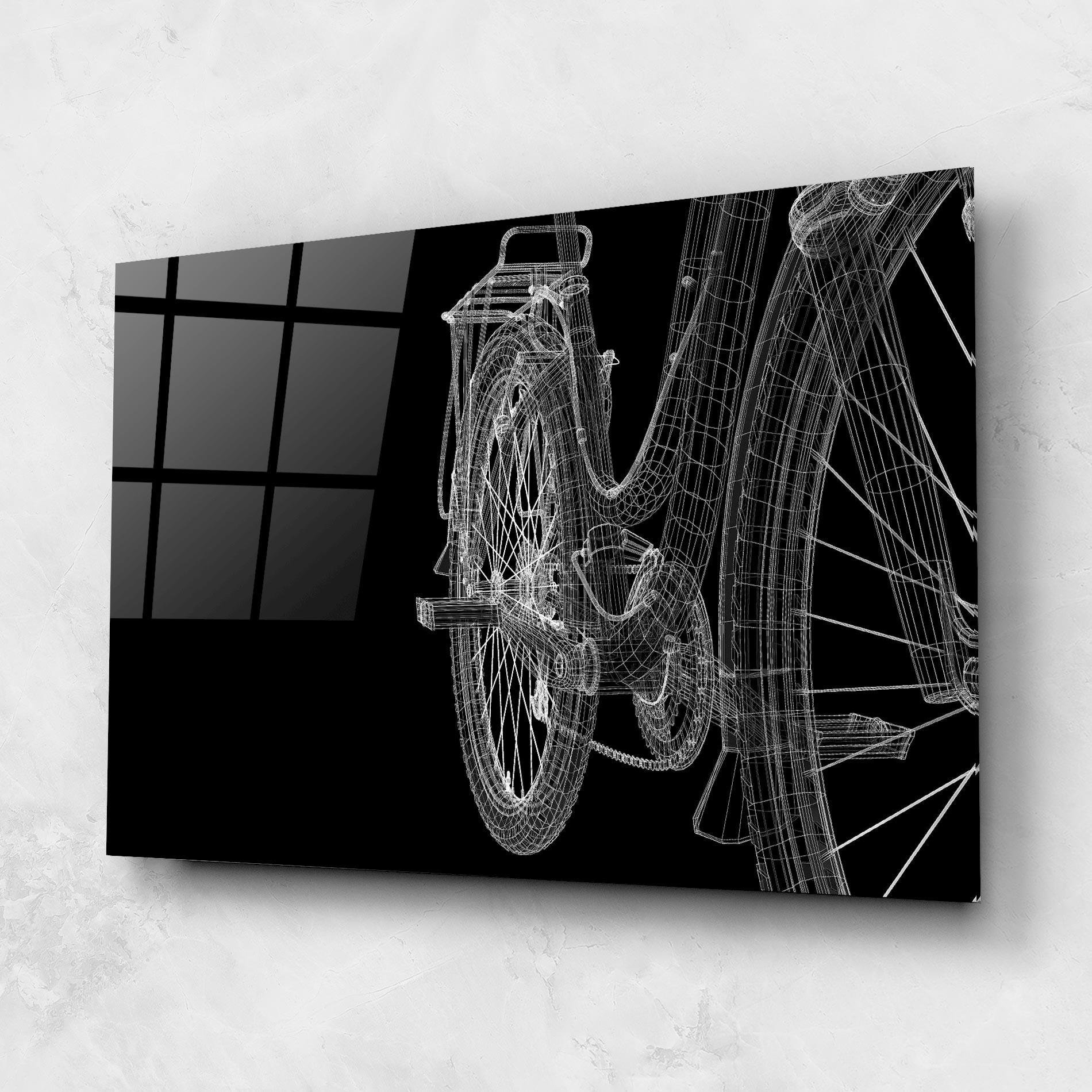 Üvegkép Bike Wire Model 3d mockup 1