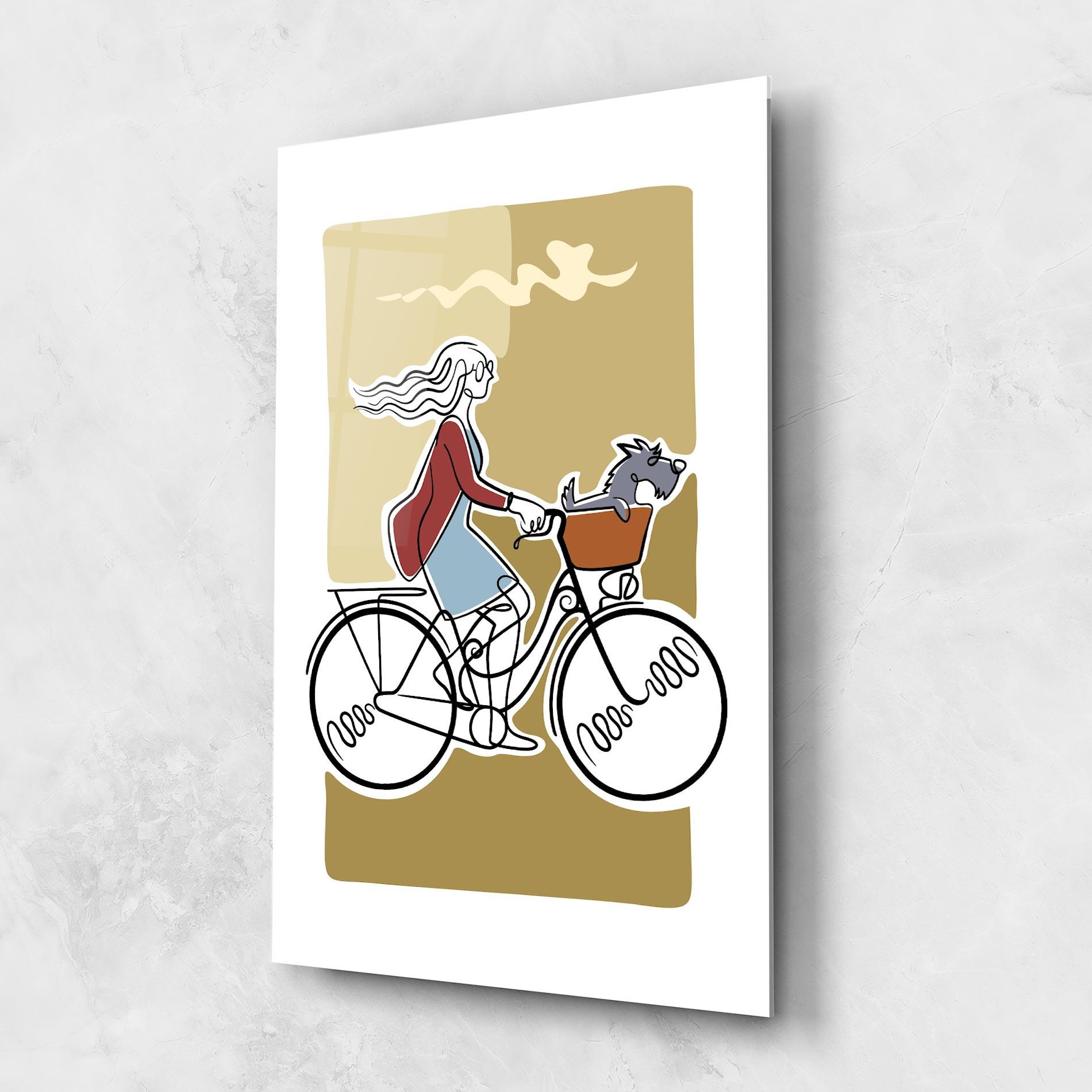 Üvegkép Dog On Bike mockup 1