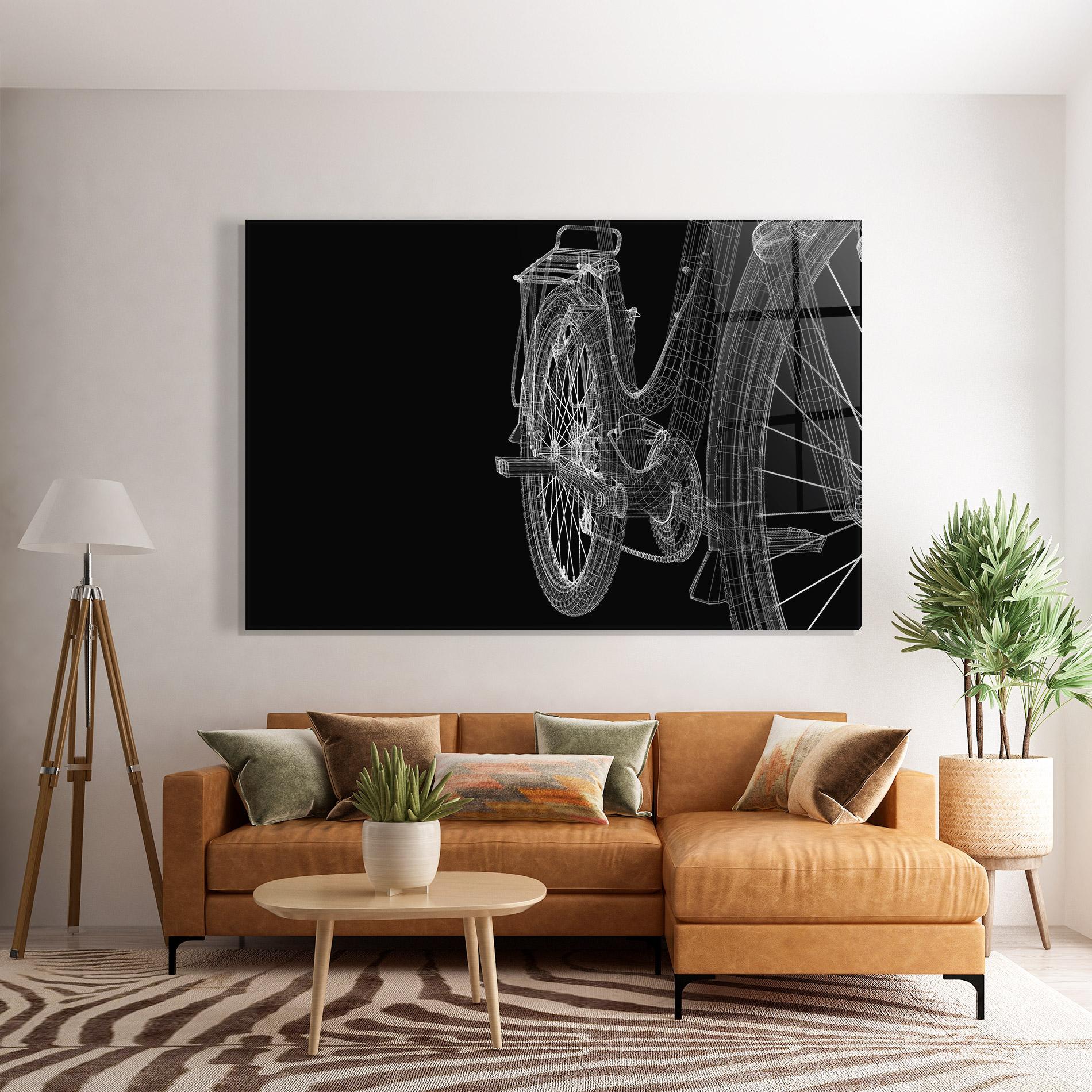 Üvegkép Bike Wire Model 3d mockup 7