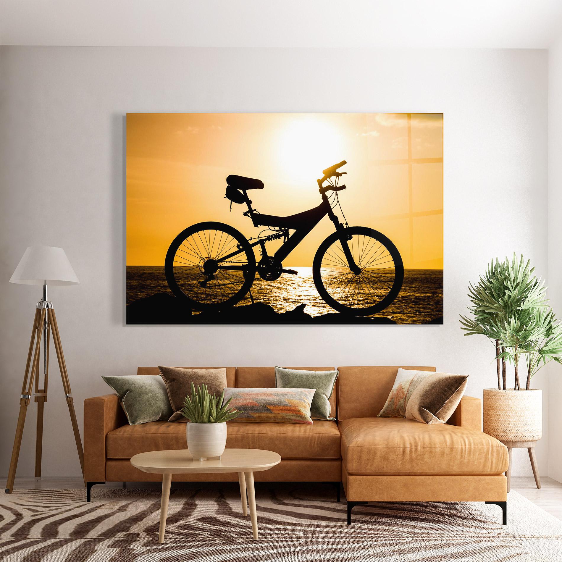 Üvegkép Cream Sky Bike mockup 7