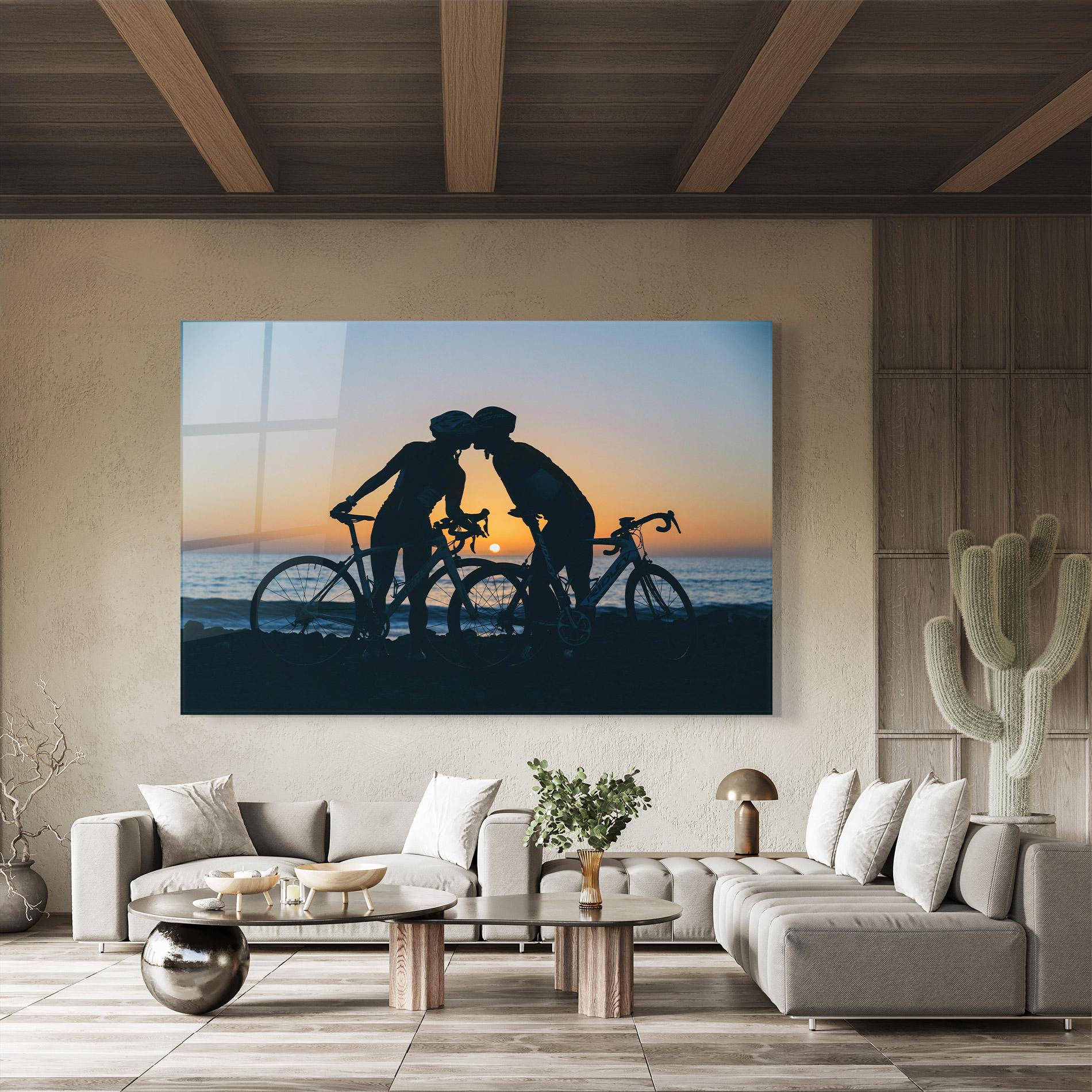Üvegkép Bike Couple Kissing mockup 8