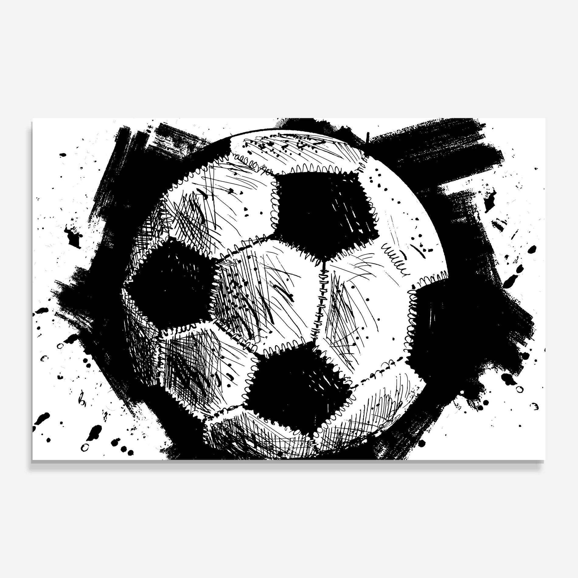 Üvegkép Black Line Football mockup 0