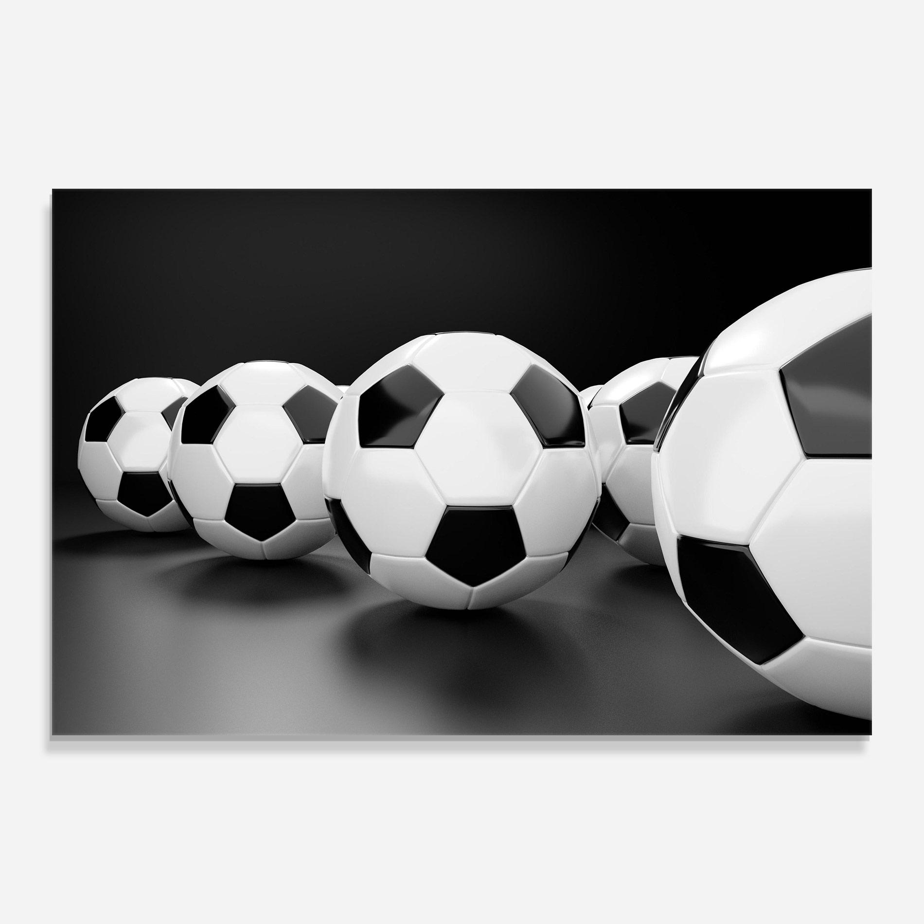 Üvegkép Black White Football mockup 0