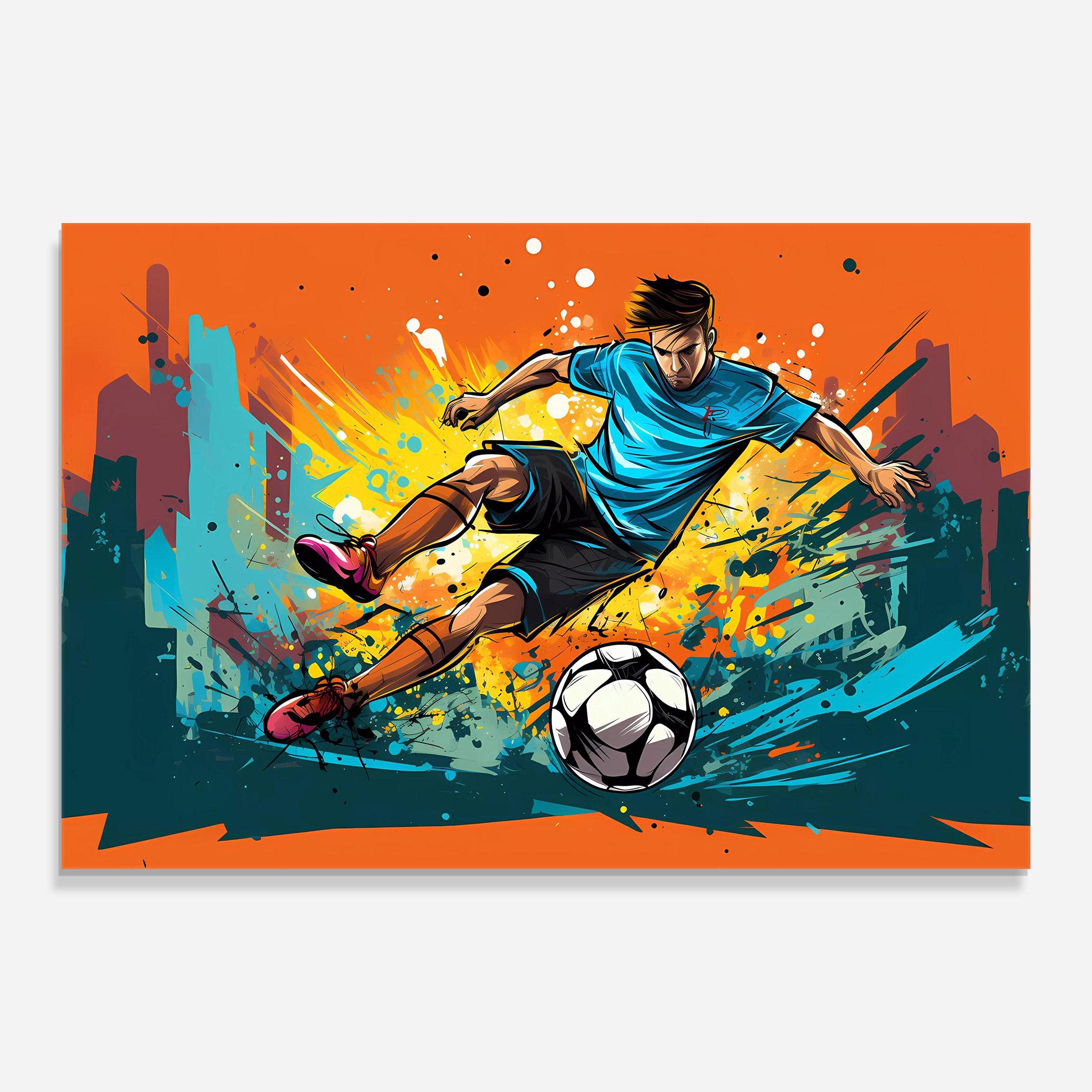 Üvegkép Blue Tshirt Football mockup 0