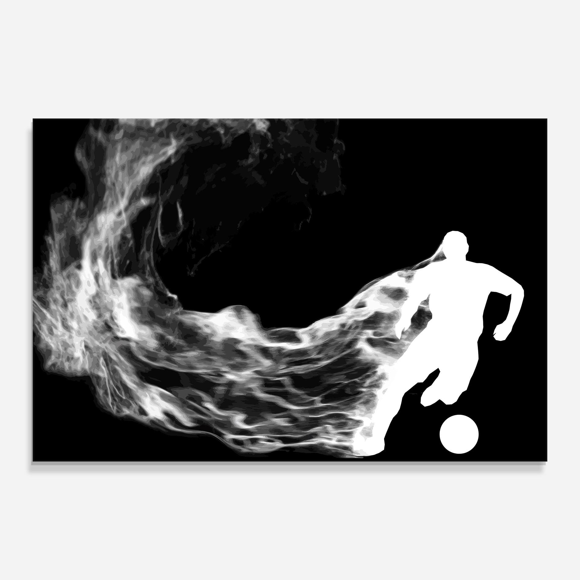 Üvegkép Football White Smoke mockup 0
