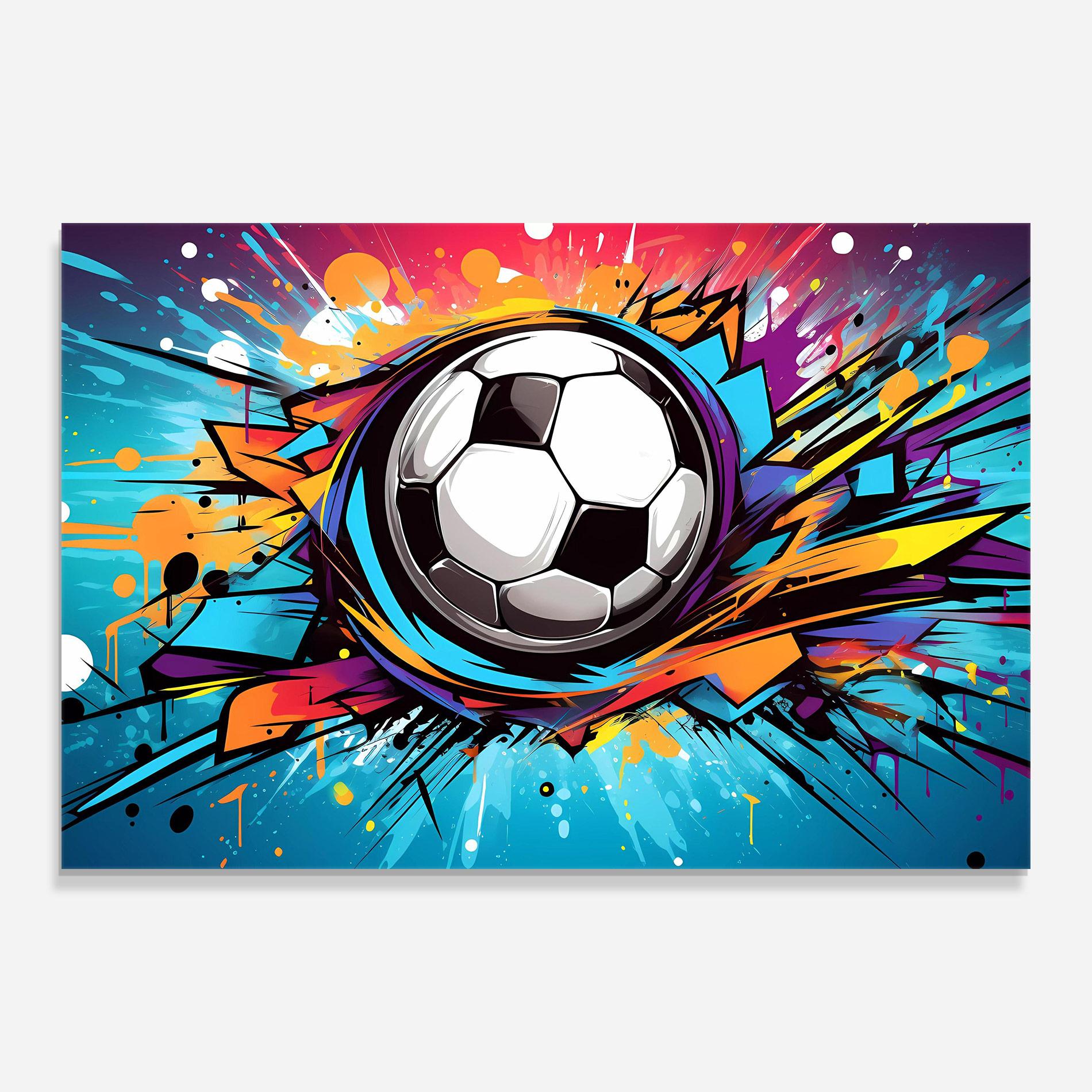 Üvegkép Graffiti Football Flight mockup 0