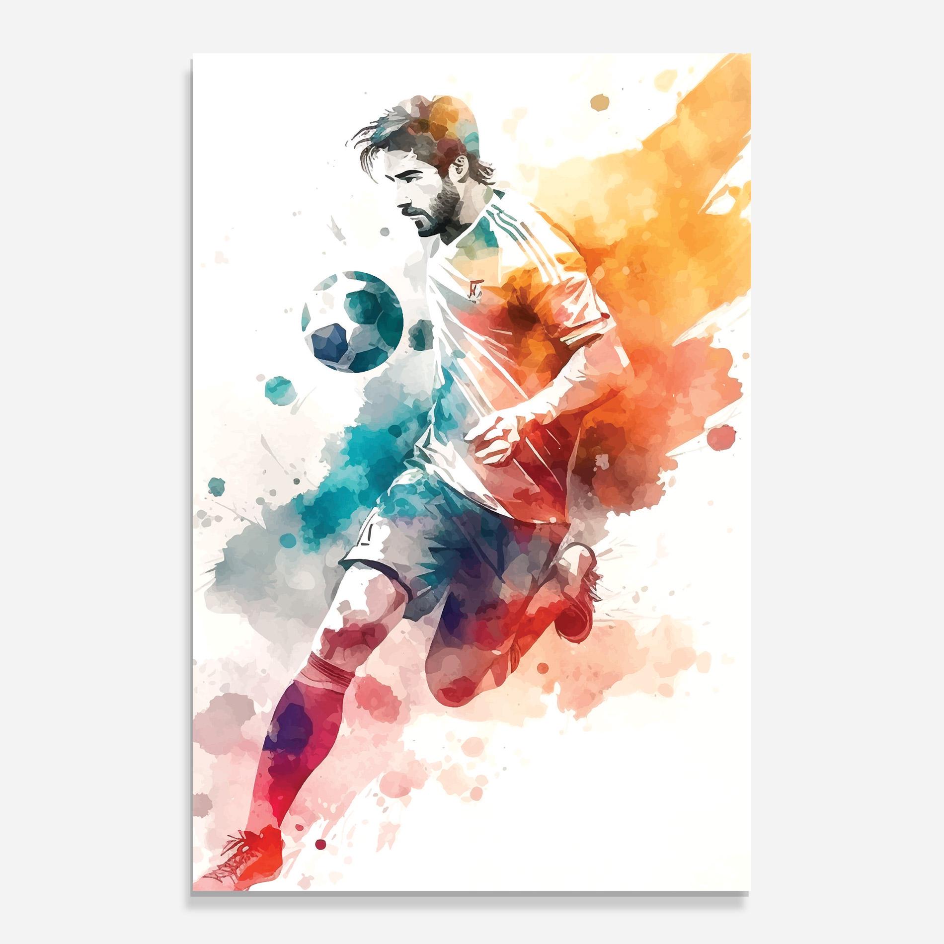 Üvegkép Football Watercolor mockup 0