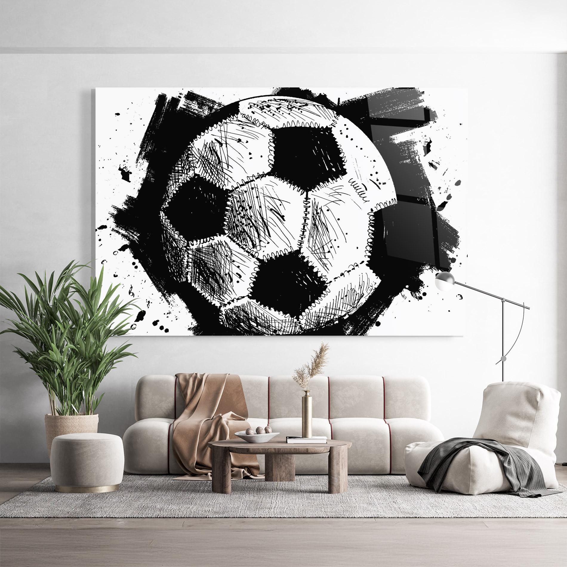 Üvegkép Black Line Football mockup 9