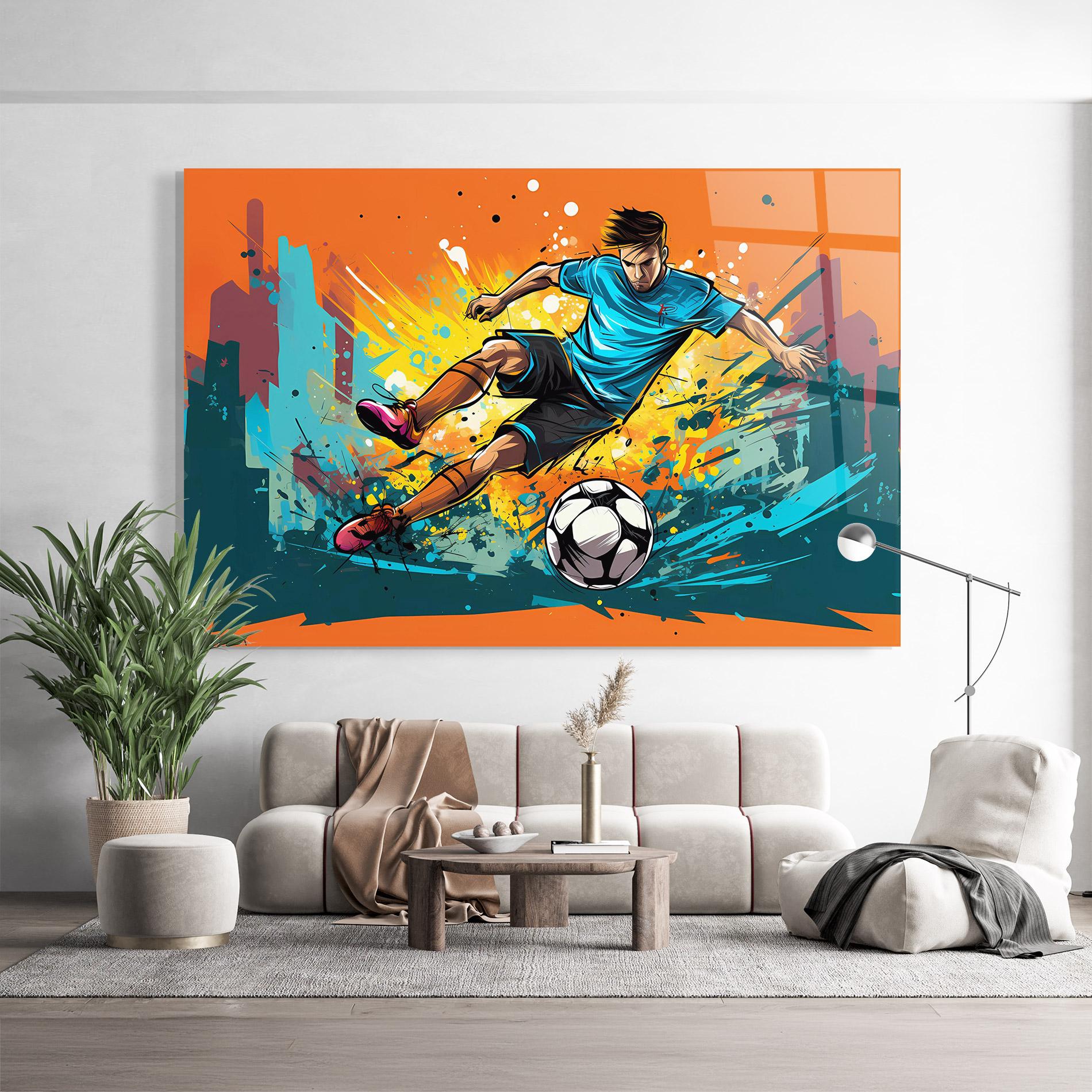 Üvegkép Blue Tshirt Football mockup 9