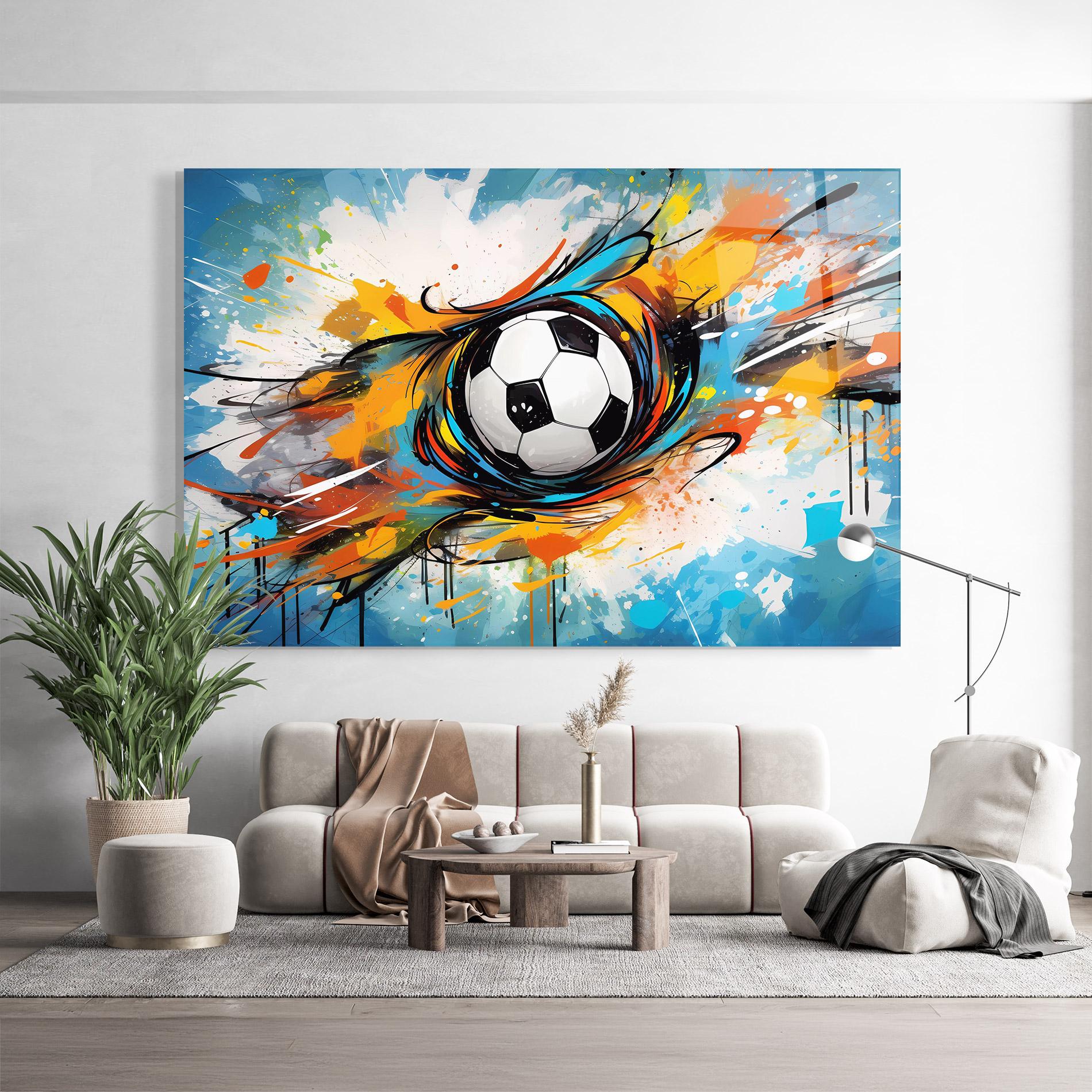 Üvegkép Football Flight Graffiti mockup 9