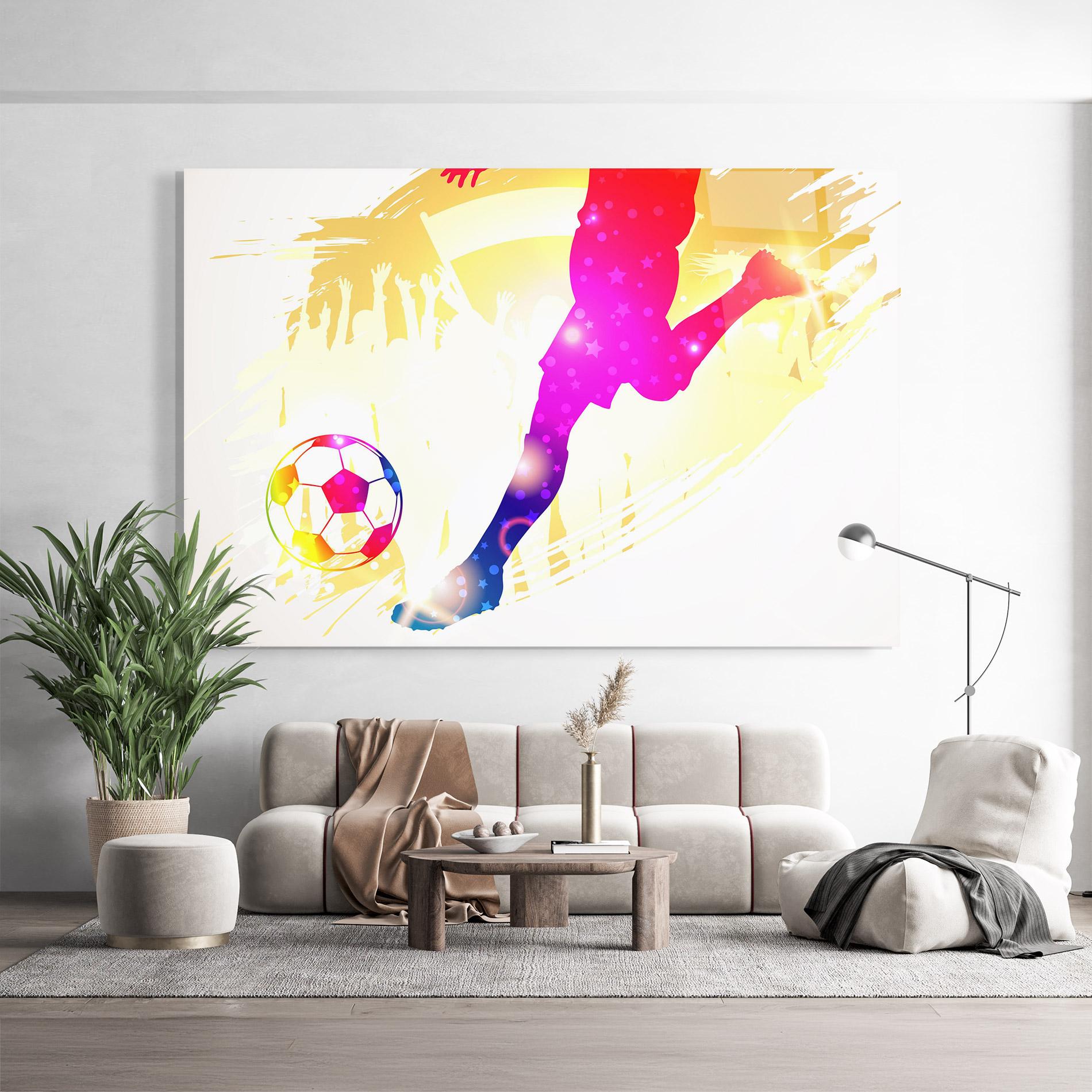 Üvegkép Football Gold Art mockup 9