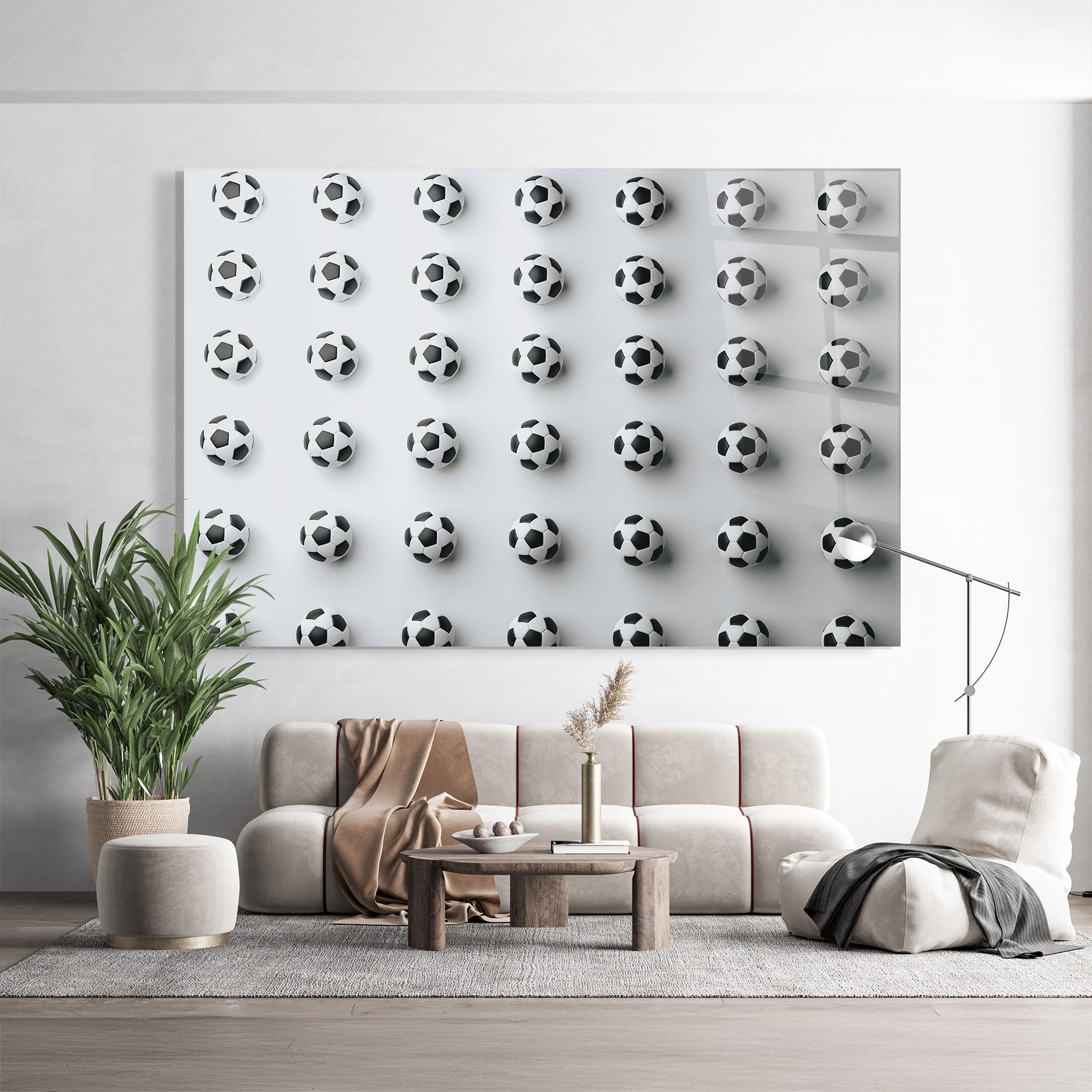 Üvegkép Football Pattern mockup 9