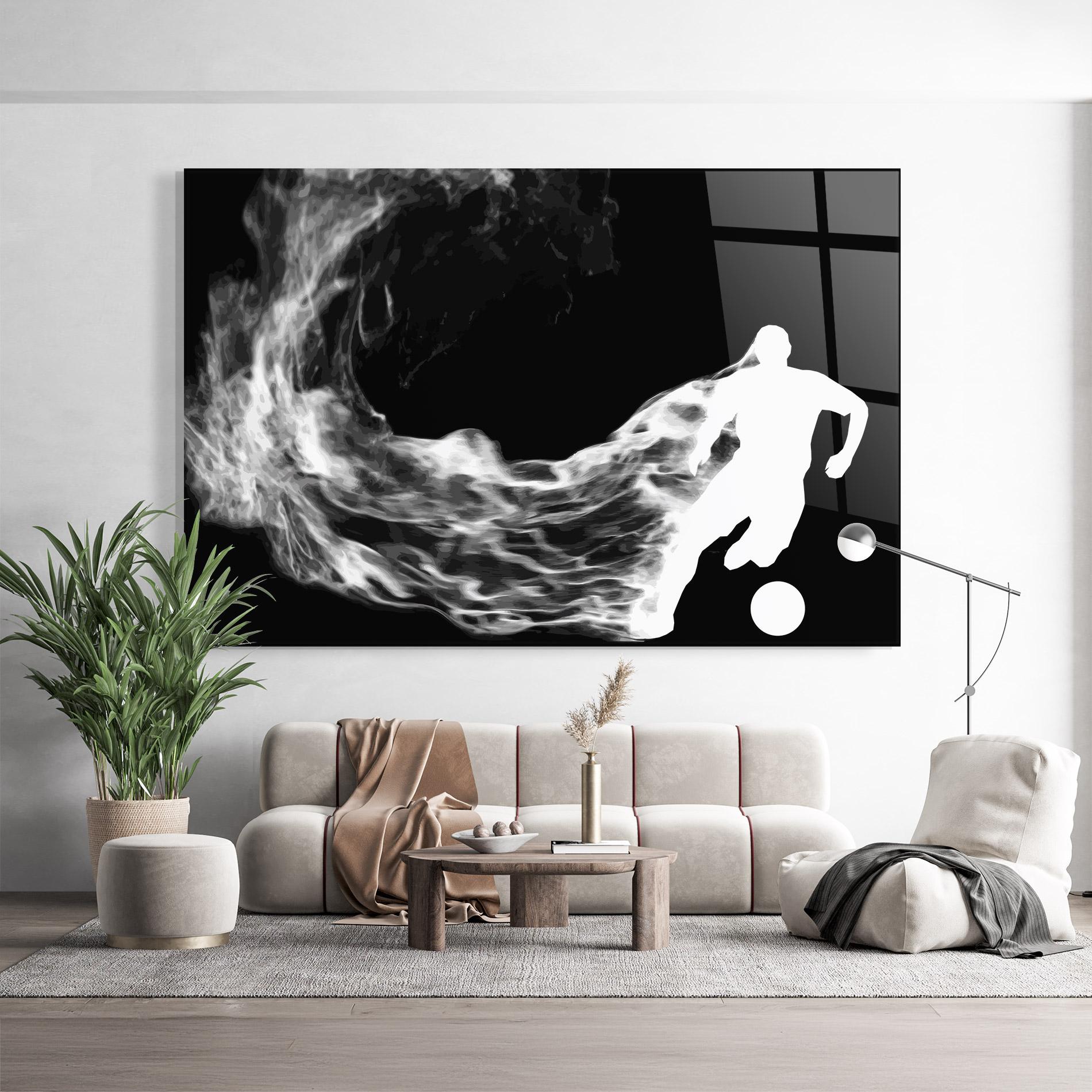 Üvegkép Football White Smoke mockup 9