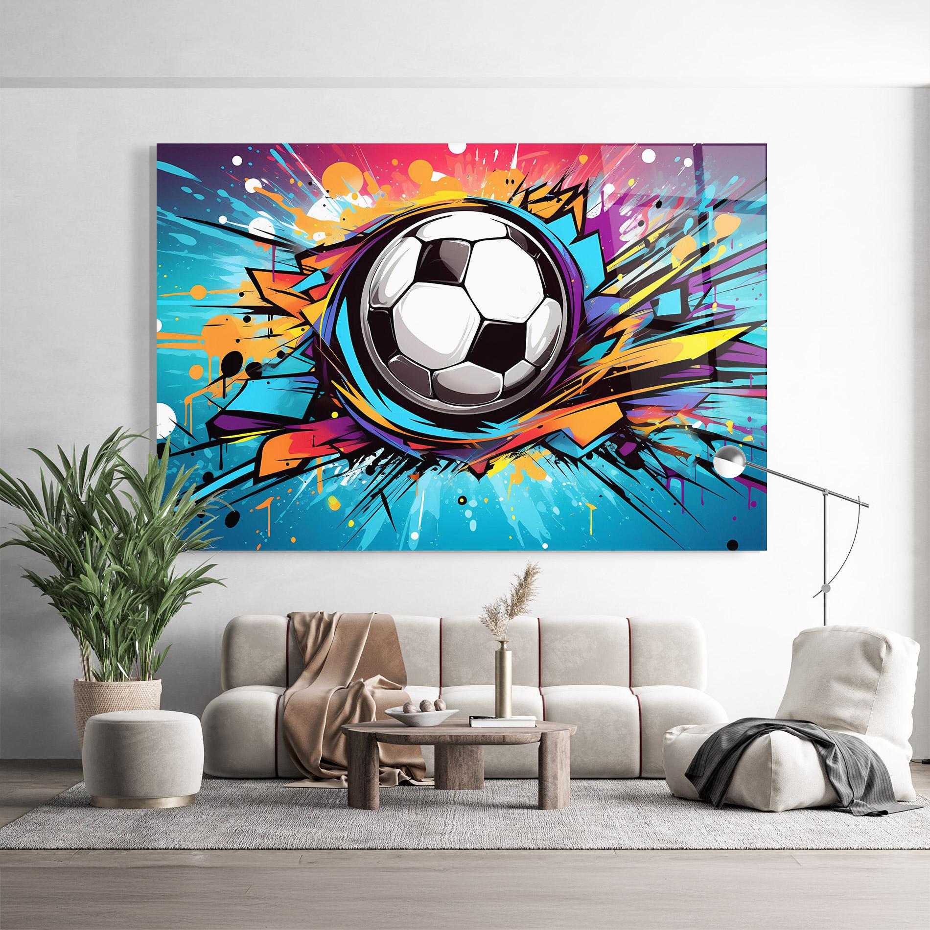Üvegkép Graffiti Football Flight mockup 9