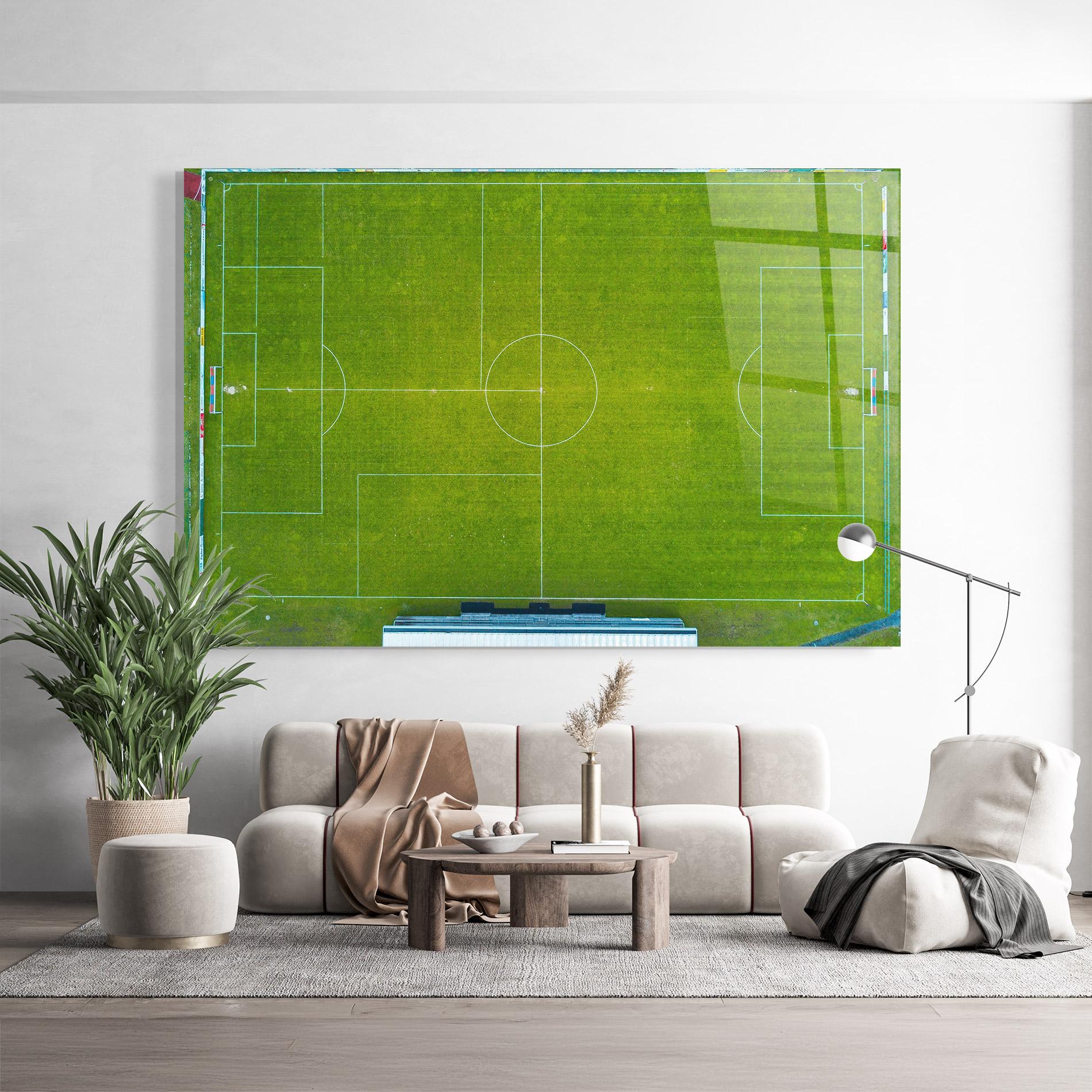 Üvegkép Green Football Field mockup 9