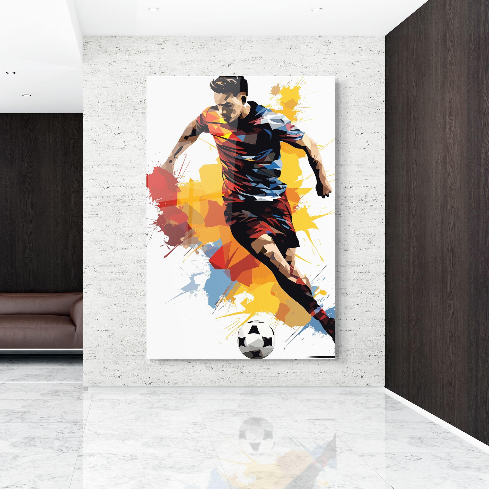 Üvegkép Yellow Paint Football mockup 9