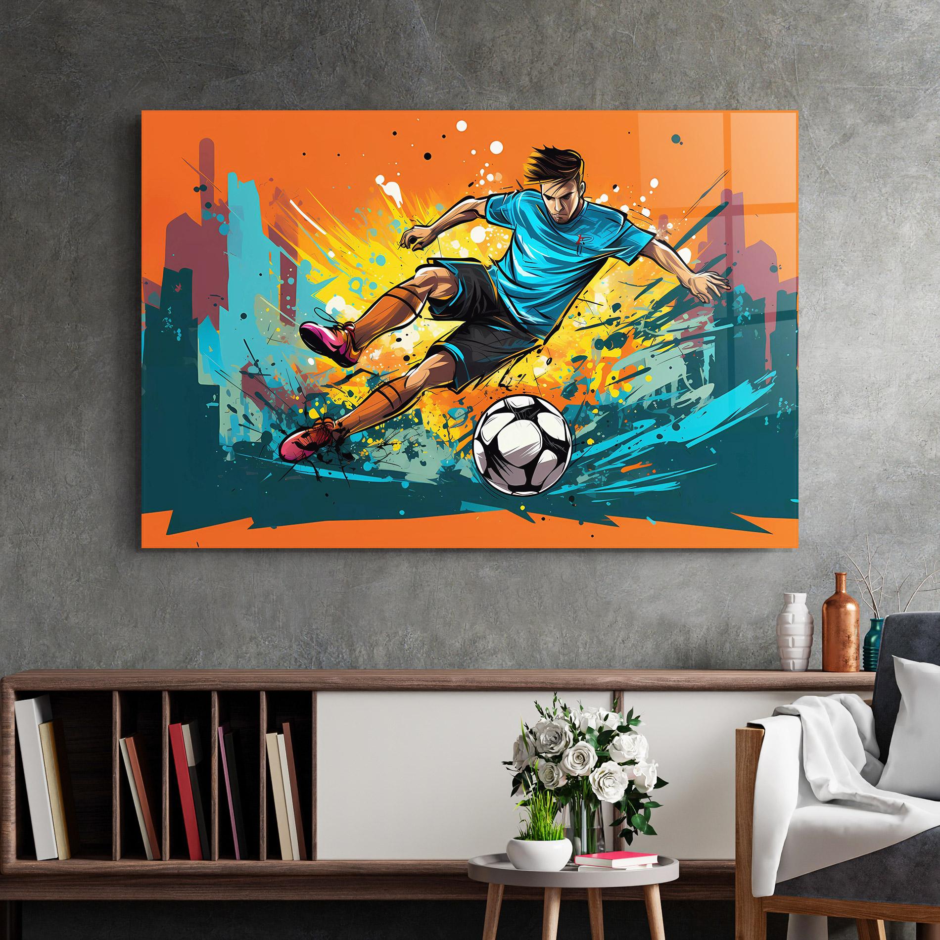 Üvegkép Blue Tshirt Football mockup 2