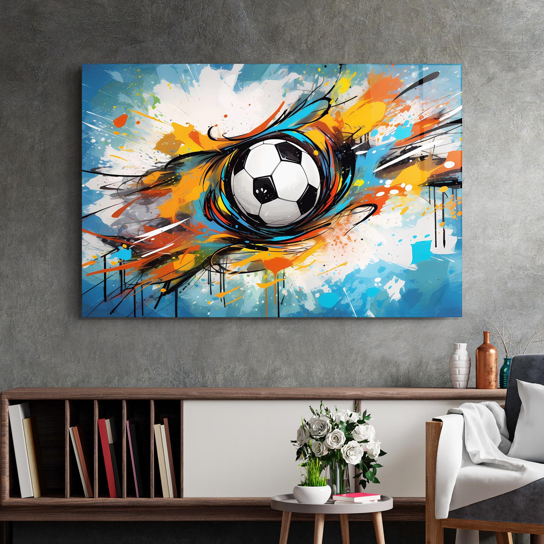 Üvegkép Football Flight Graffiti mockup 2