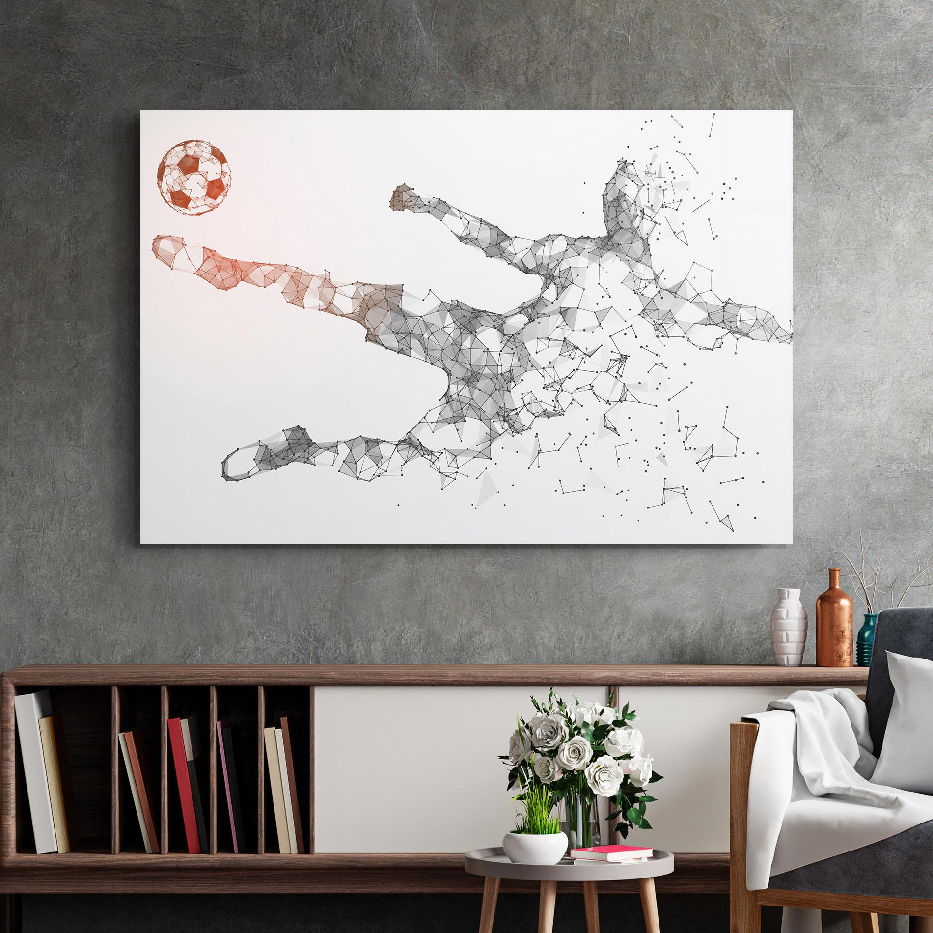 Üvegkép Football Orange Ball mockup 2