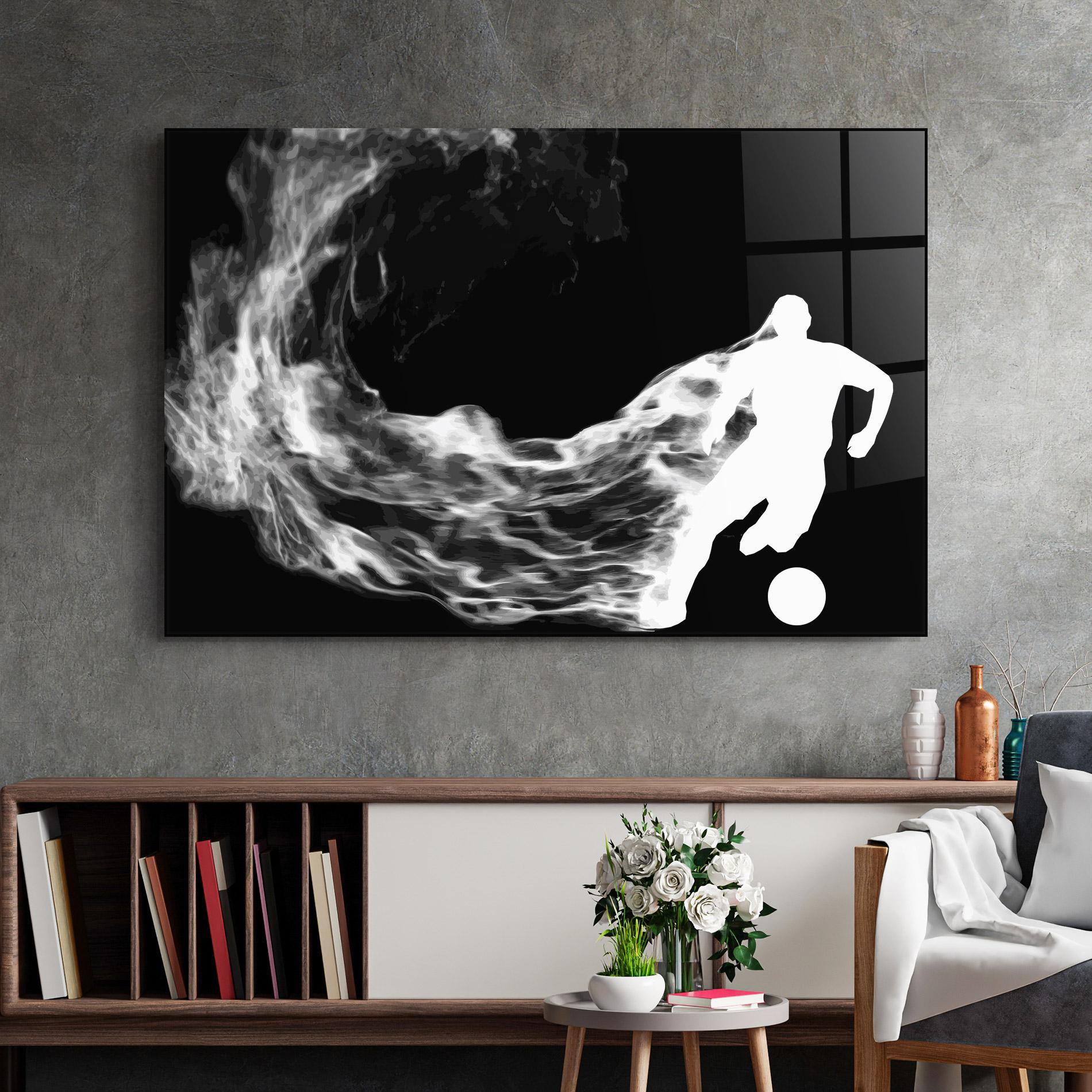 Üvegkép Football White Smoke mockup 2