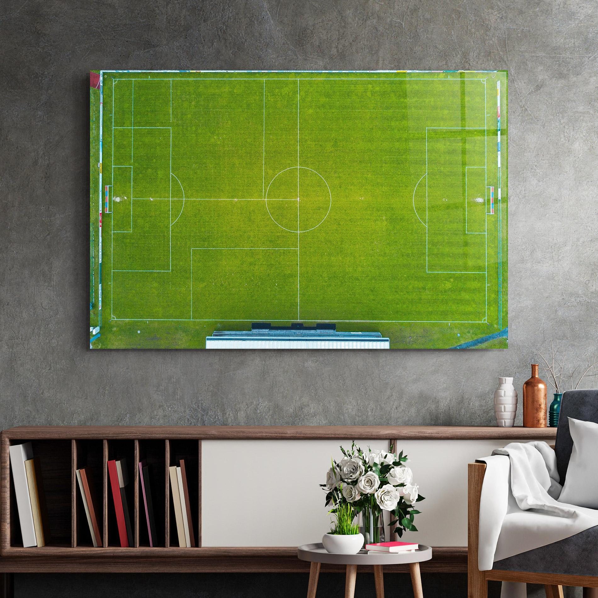 Üvegkép Green Football Field mockup 2
