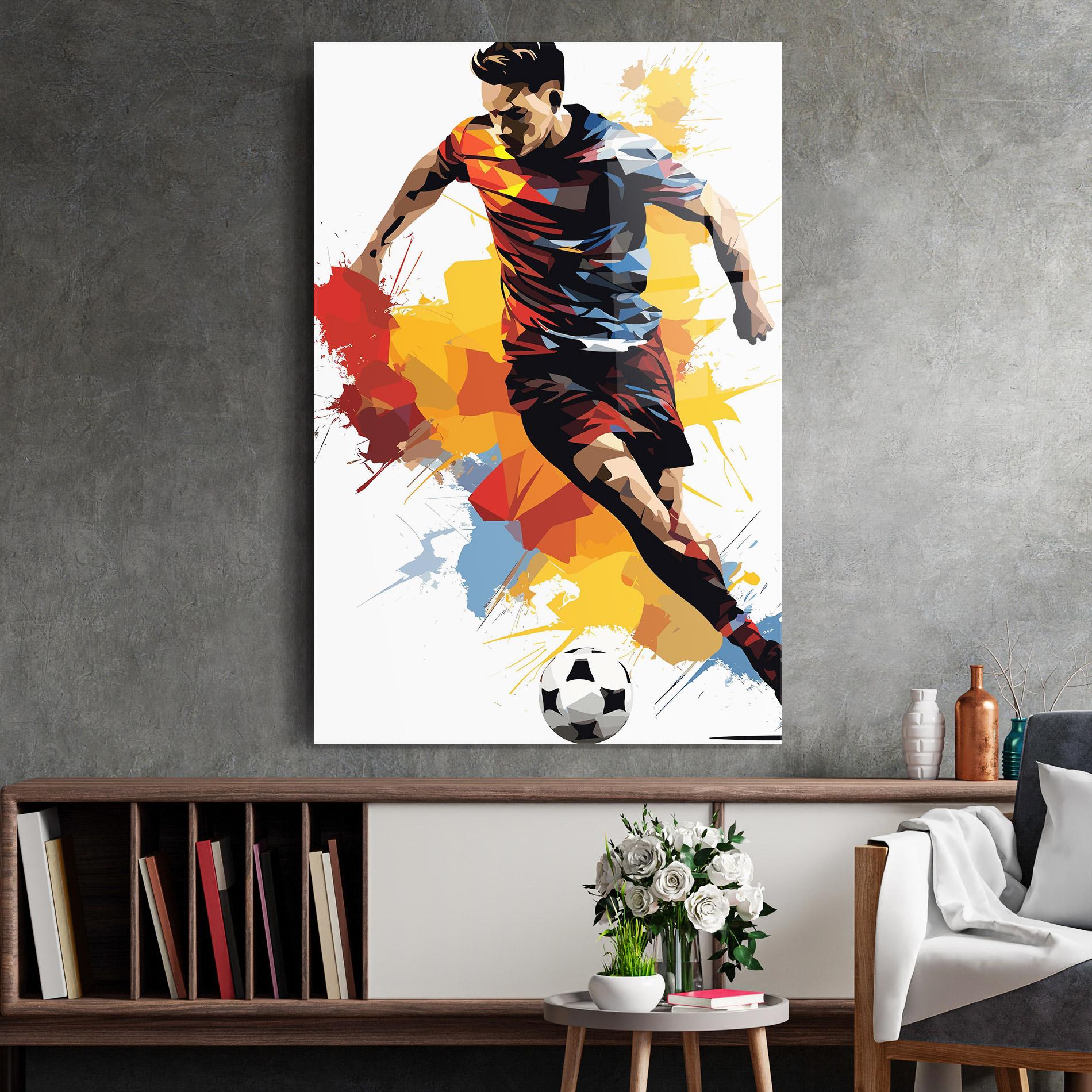 Üvegkép Yellow Paint Football mockup 2