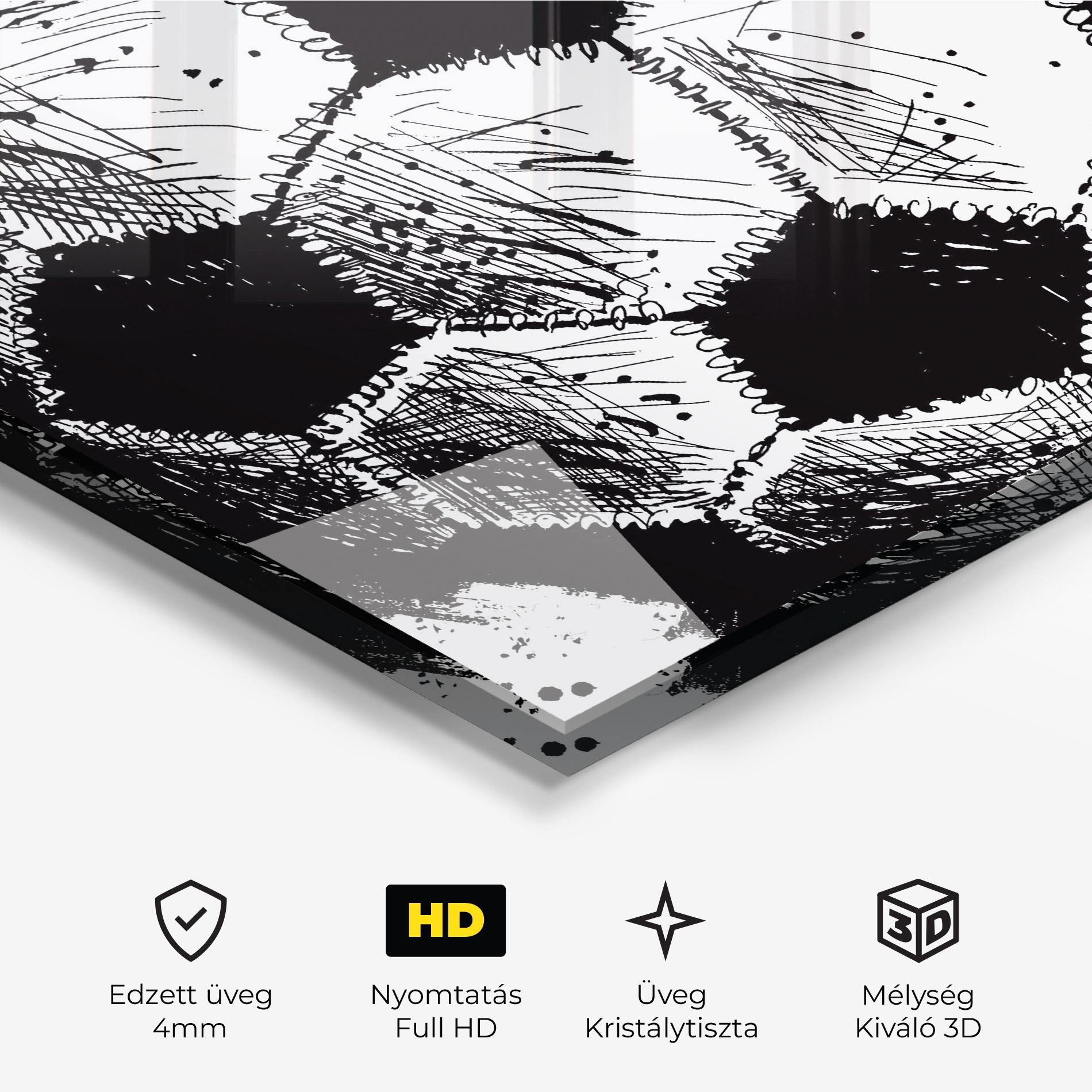 Üvegkép Black Line Football mockup 3