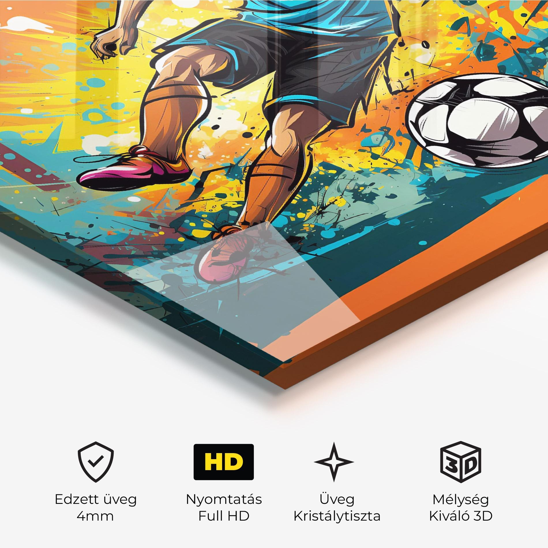 Üvegkép Blue Tshirt Football mockup 3