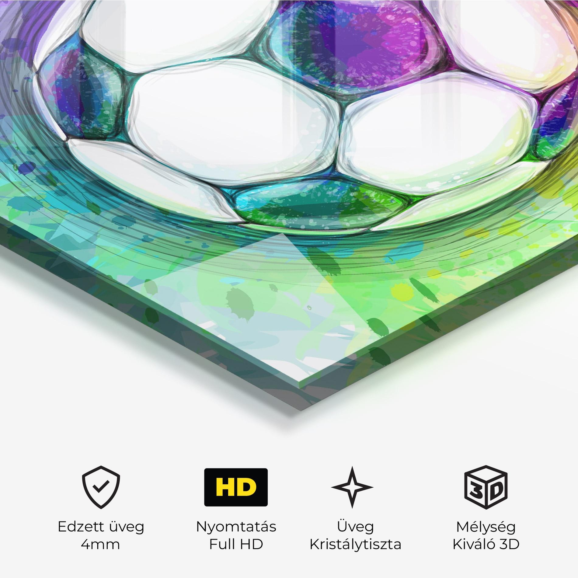 Üvegkép Colorful Football mockup 3